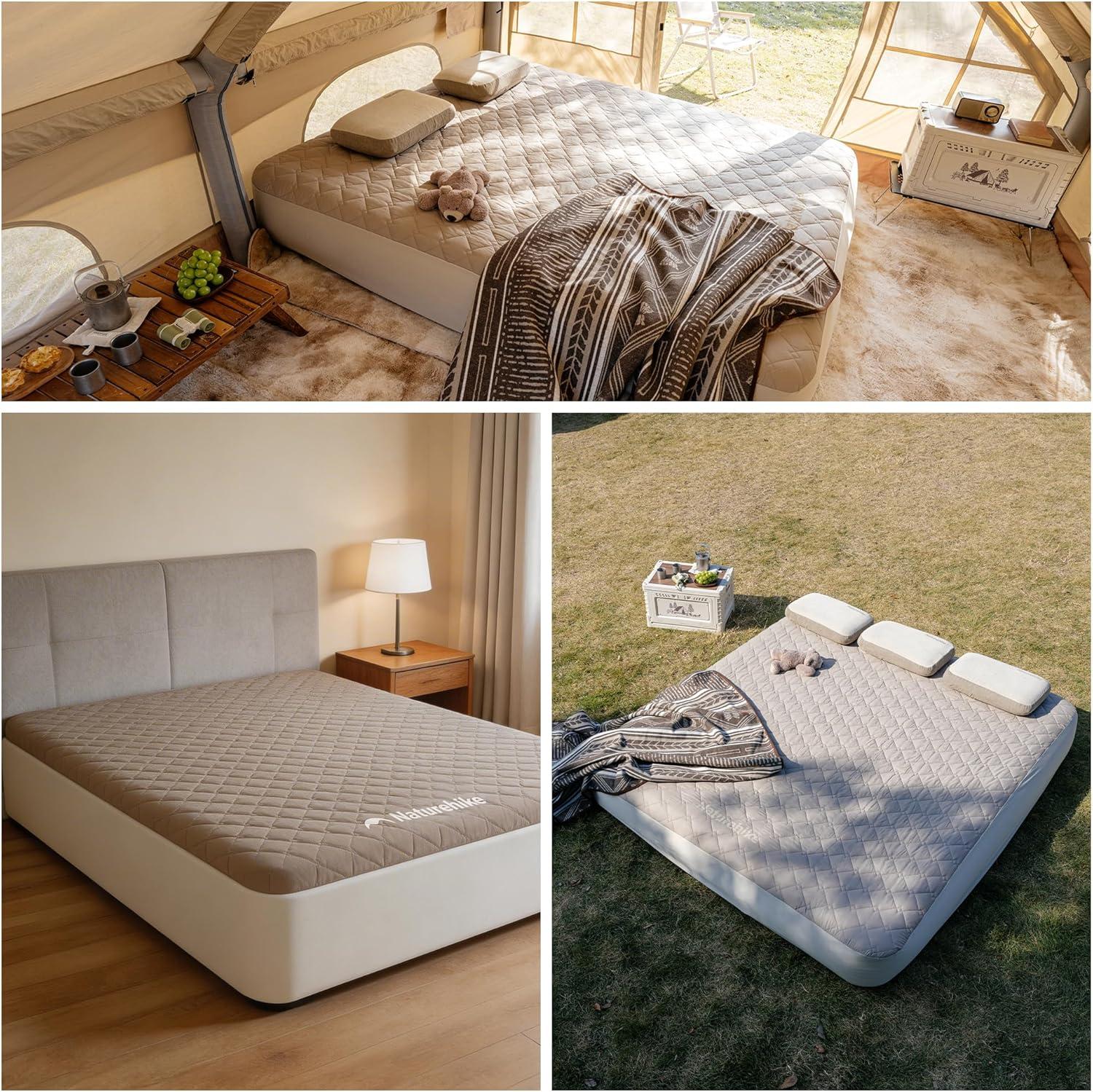 image:imageDrop Stitch California King Air Mattress with Rechargeable Built in Pump amp Washable Mattress Protector 1300 LBS Support Adjustable Firmness 2 Min Fast Inflatable Mattress for Home Camping Guest79 20cm