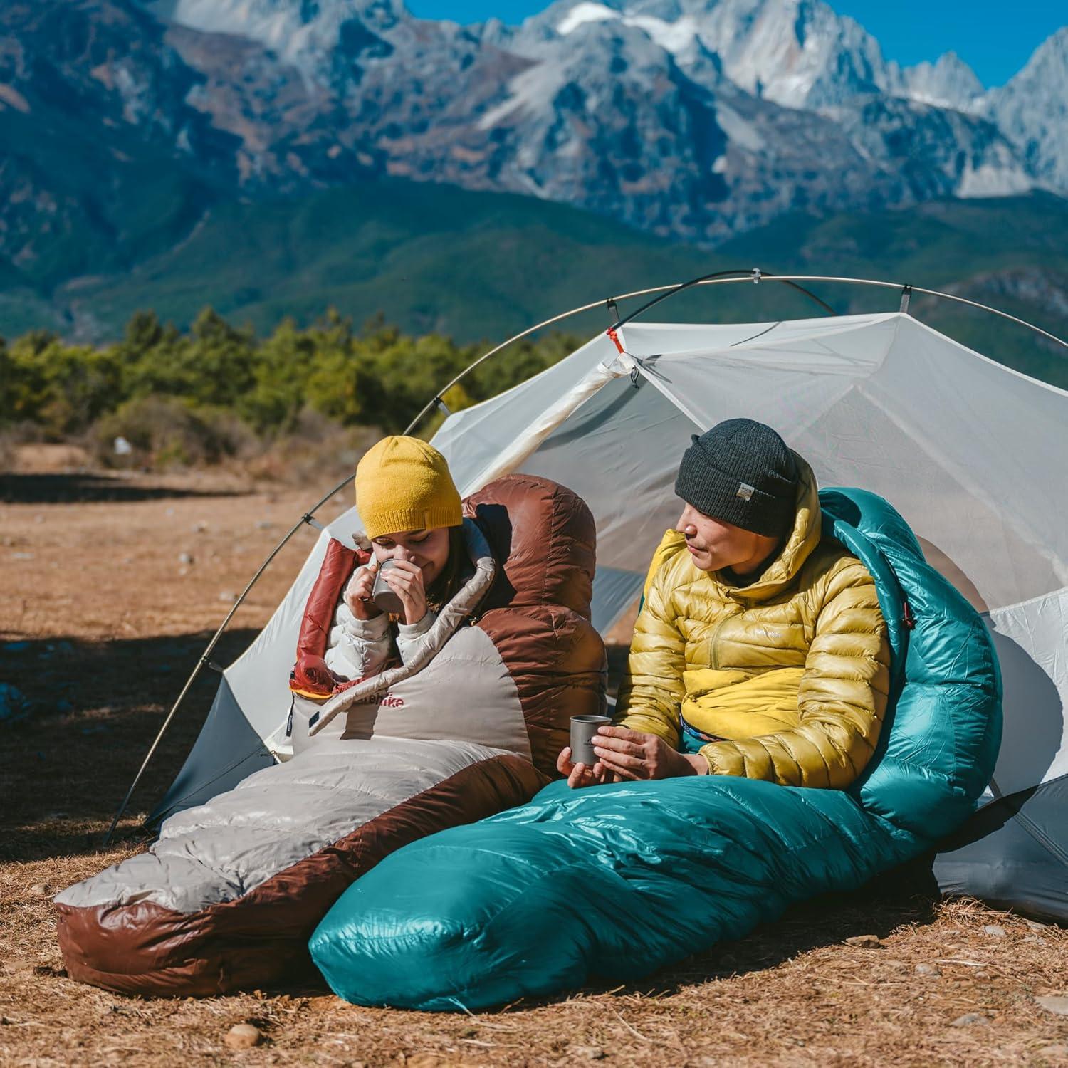 image:imageNaturehike 0 Degree RDS Down Mummy Sleeping Bag for Adults 650 Fill Power Cold Weather Backpacking Sleeping Bag for Camping Hiking 1 18 30 YKK ZipperRed