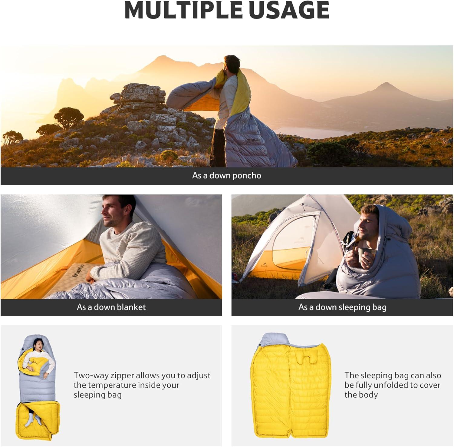 image:imageNaturehike 0 Degree Ultralight Down Sleeping Bag for Adults 650 Fill Power Backpacking Cold Weather Sleeping Bag with RDS Down 2 18 Sleeping Bags for Camping HikingGray