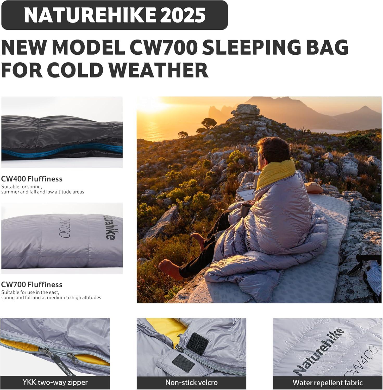 image:imageNaturehike 0 Degree Ultralight Down Sleeping Bag for Adults 650 Fill Power Backpacking Cold Weather Sleeping Bag with RDS Down 2 18 Sleeping Bags for Camping HikingGray