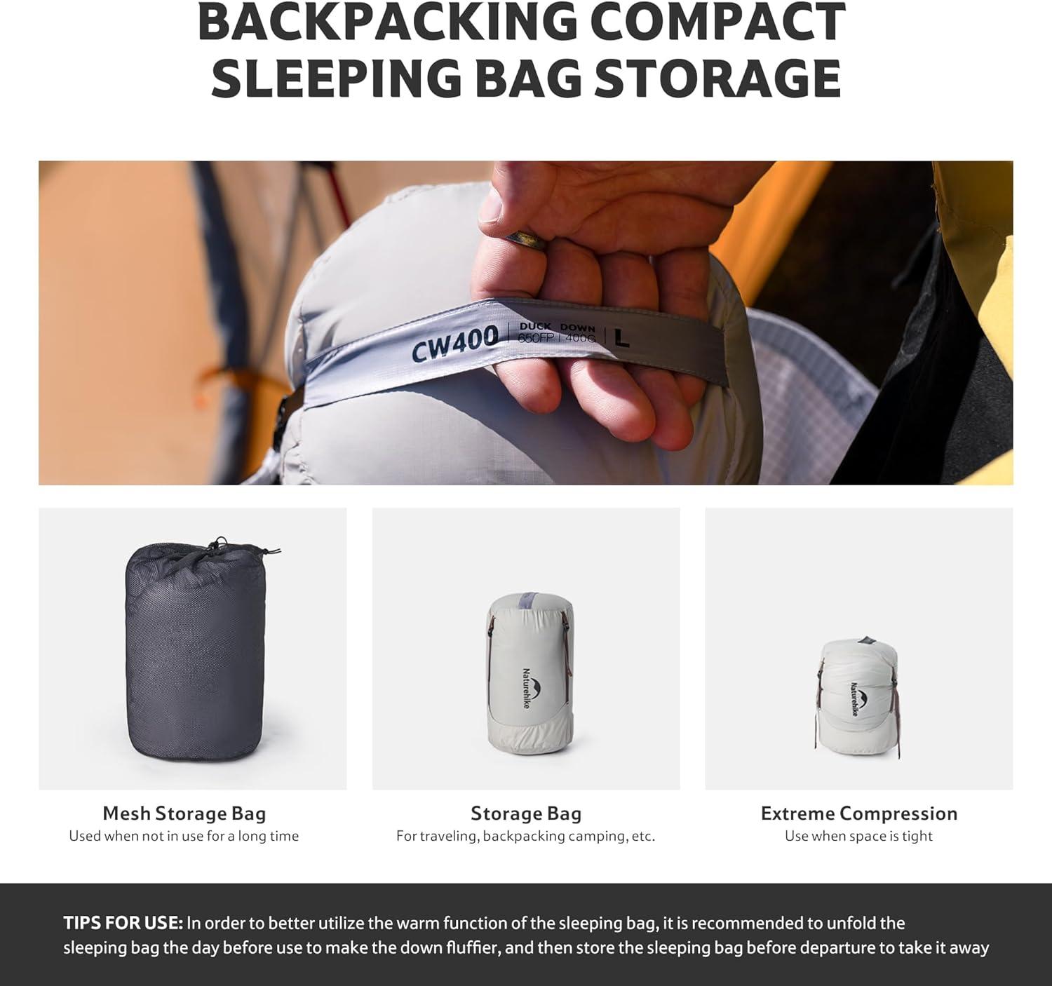 image:imageNaturehike 0 Degree Ultralight Down Sleeping Bag for Adults 650 Fill Power Backpacking Cold Weather Sleeping Bag with RDS Down 2 18 Sleeping Bags for Camping HikingGray