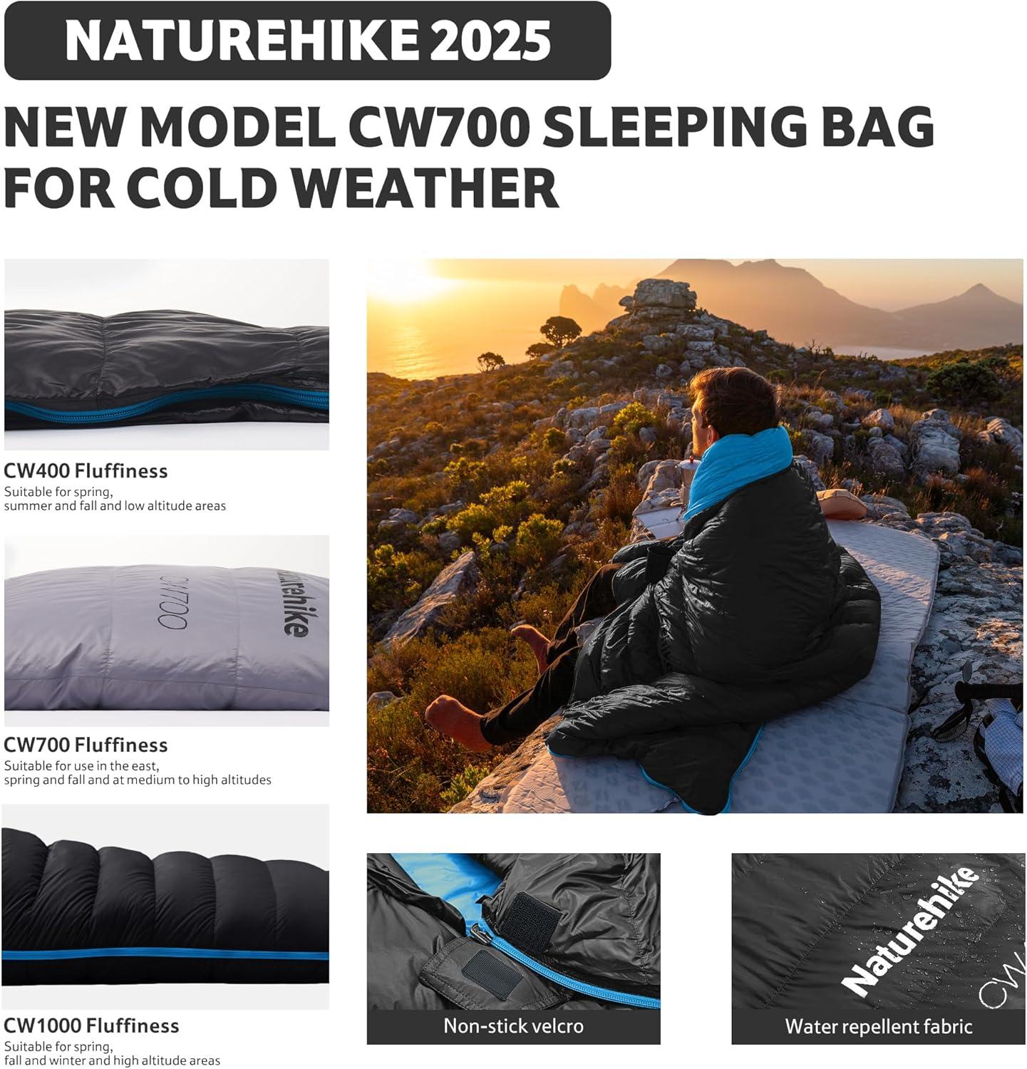 image:imageNaturehike 0 Degree Ultralight Down Sleeping Bag for Adults 650 Fill Power Backpacking Cold Weather Sleeping Bag with RDS Down 2 18 Sleeping Bags for Camping HikingExtrathick black