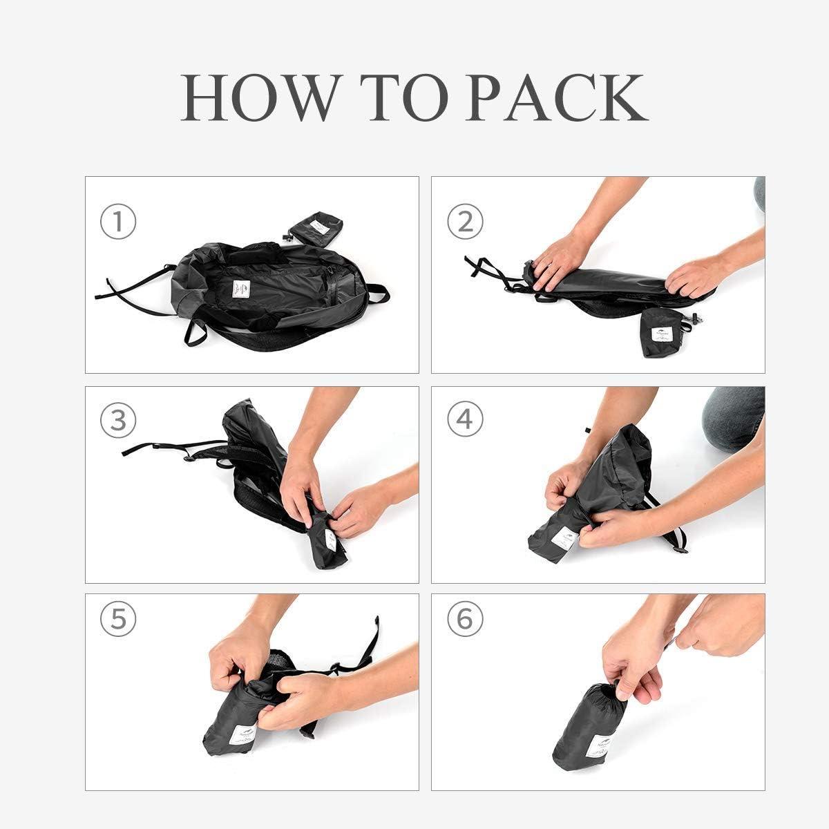image:imageNaturehike 18L Lightweight Hiking Backpack Waterproof Camping Packable Backpack Ultralight for Travel Airplane Small Hiking Daypack for Adults BlackBlack