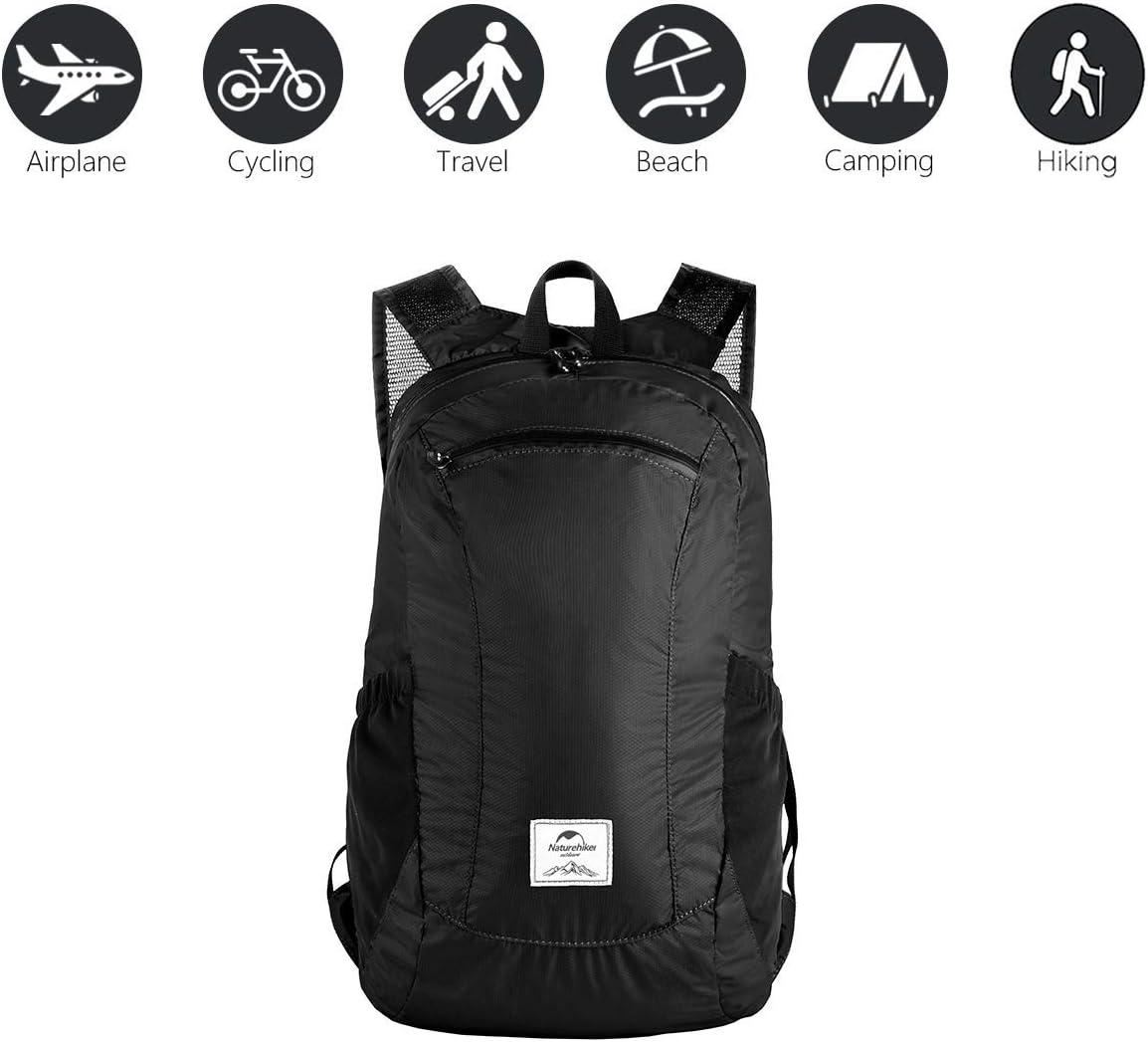 image:imageNaturehike 18L Lightweight Hiking Backpack Waterproof Camping Packable Backpack Ultralight for Travel Airplane Small Hiking Daypack for Adults BlackBlack