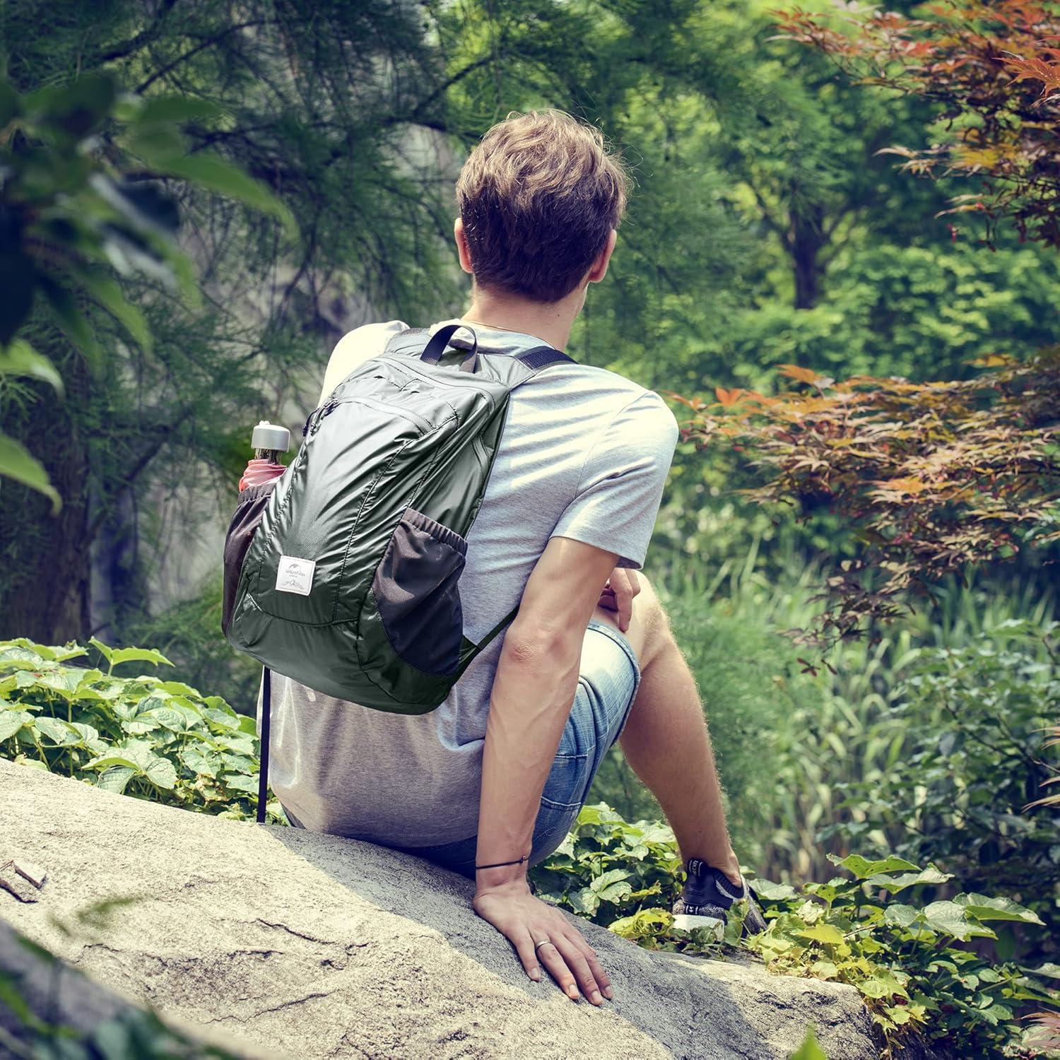 image:imageNaturehike 18L Lightweight Hiking Backpack Waterproof Camping Packable Backpack Ultralight for Travel Airplane Small Hiking Daypack for Adults BlackGrey