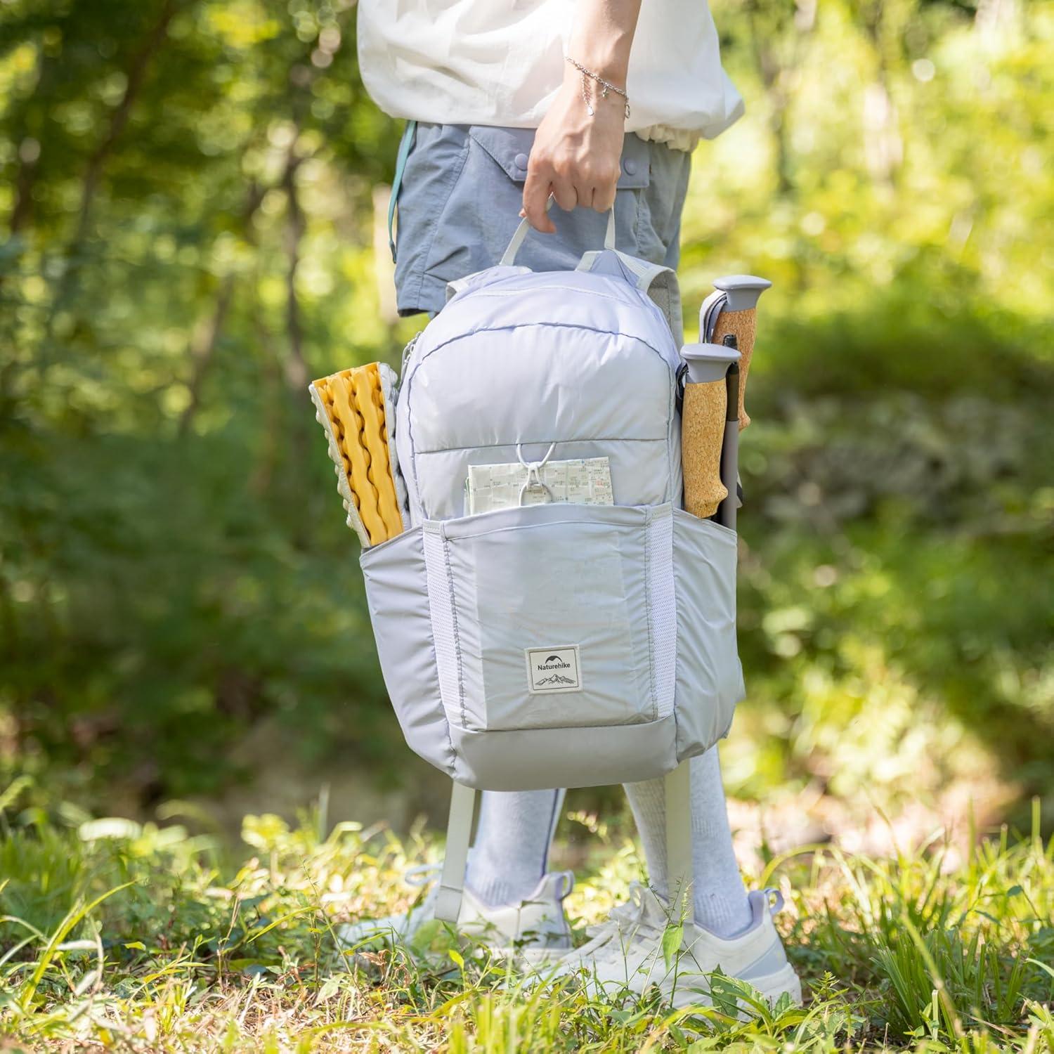 image:imageNaturehike 18L Lightweight Hiking Backpack Waterproof Camping Packable Backpack Ultralight for Travel Airplane Small Hiking Daypack for Adults BlackLavender