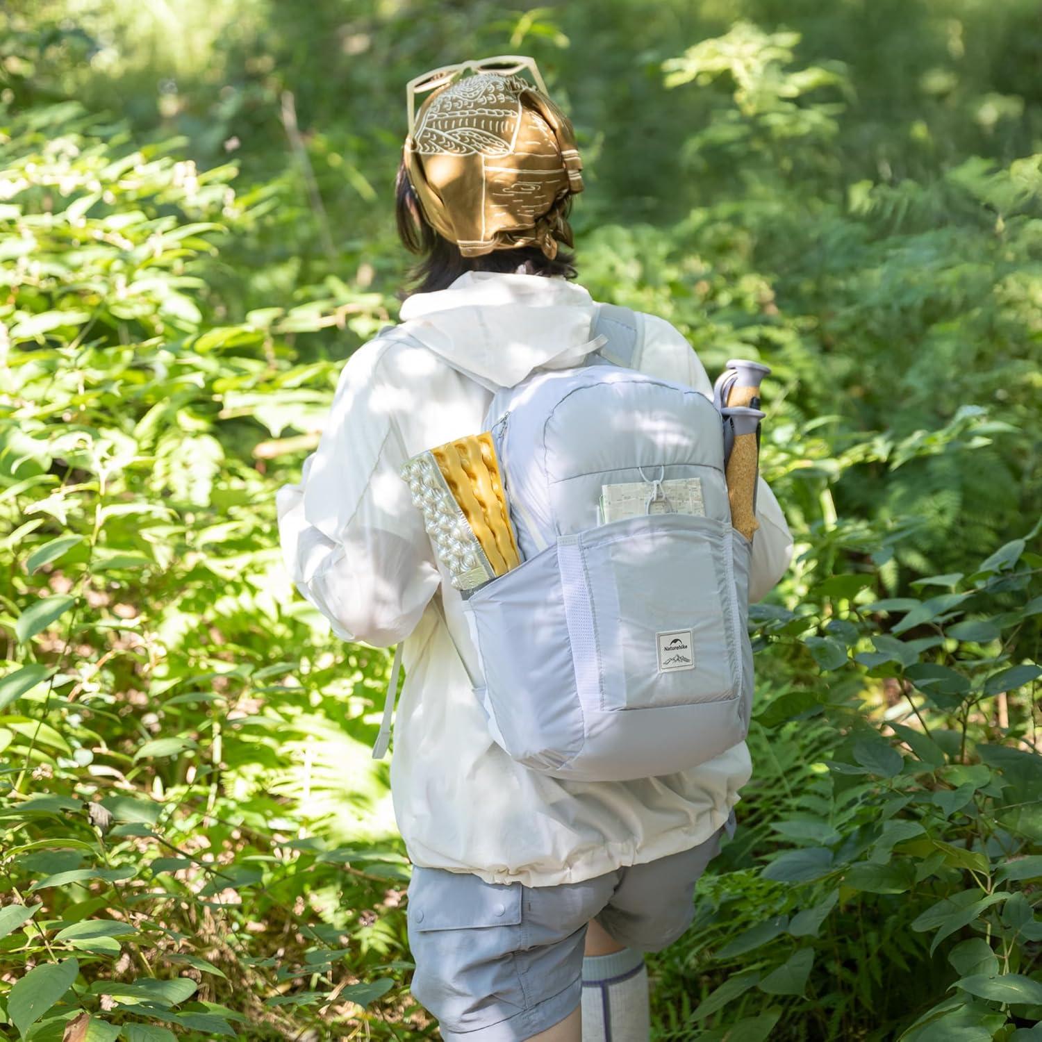 image:imageNaturehike 18L Lightweight Hiking Backpack Waterproof Camping Packable Backpack Ultralight for Travel Airplane Small Hiking Daypack for Adults BlackLavender