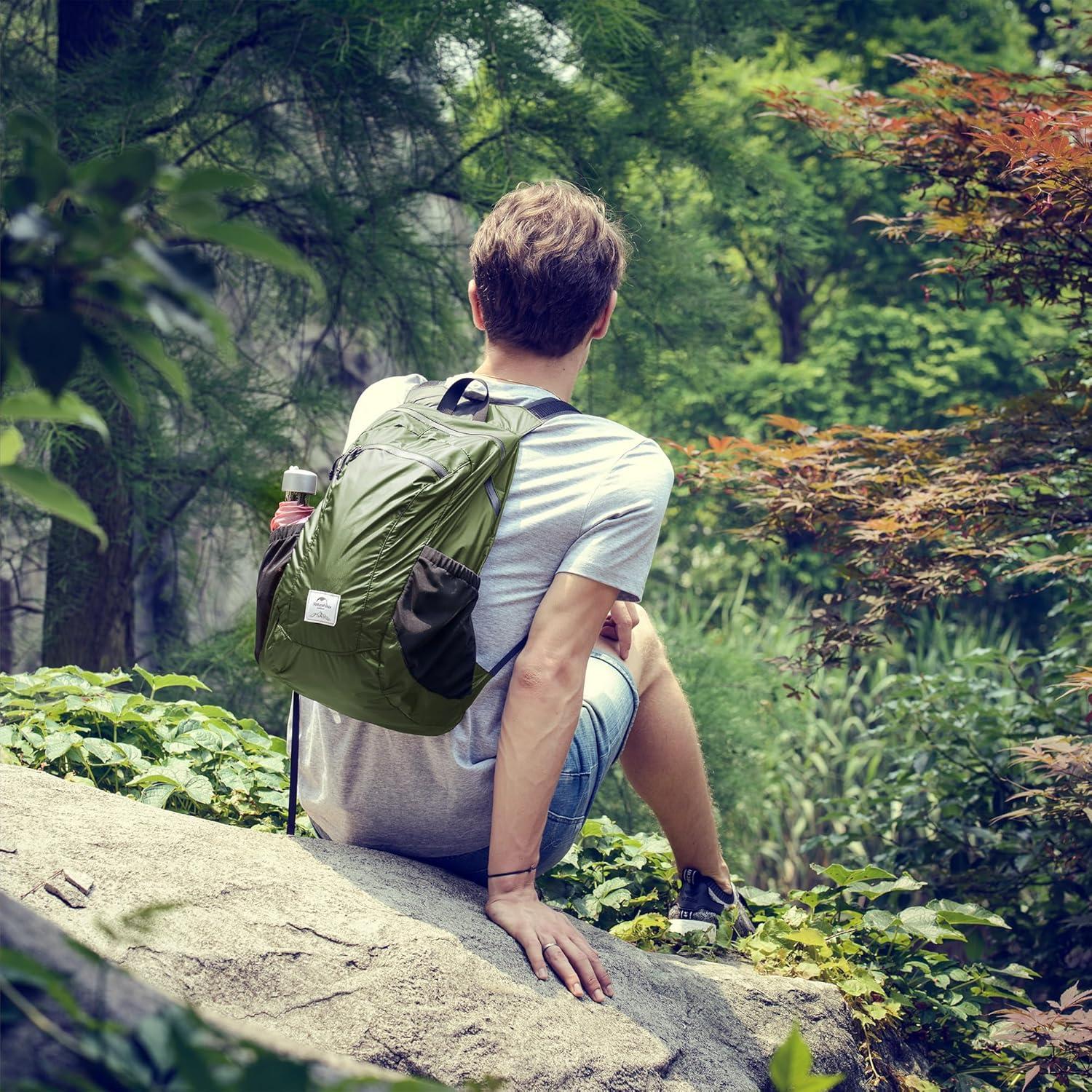 image:imageNaturehike 18L Lightweight Hiking Backpack Waterproof Camping Packable Backpack Ultralight for Travel Airplane Small Hiking Daypack for Adults BlackPine Green