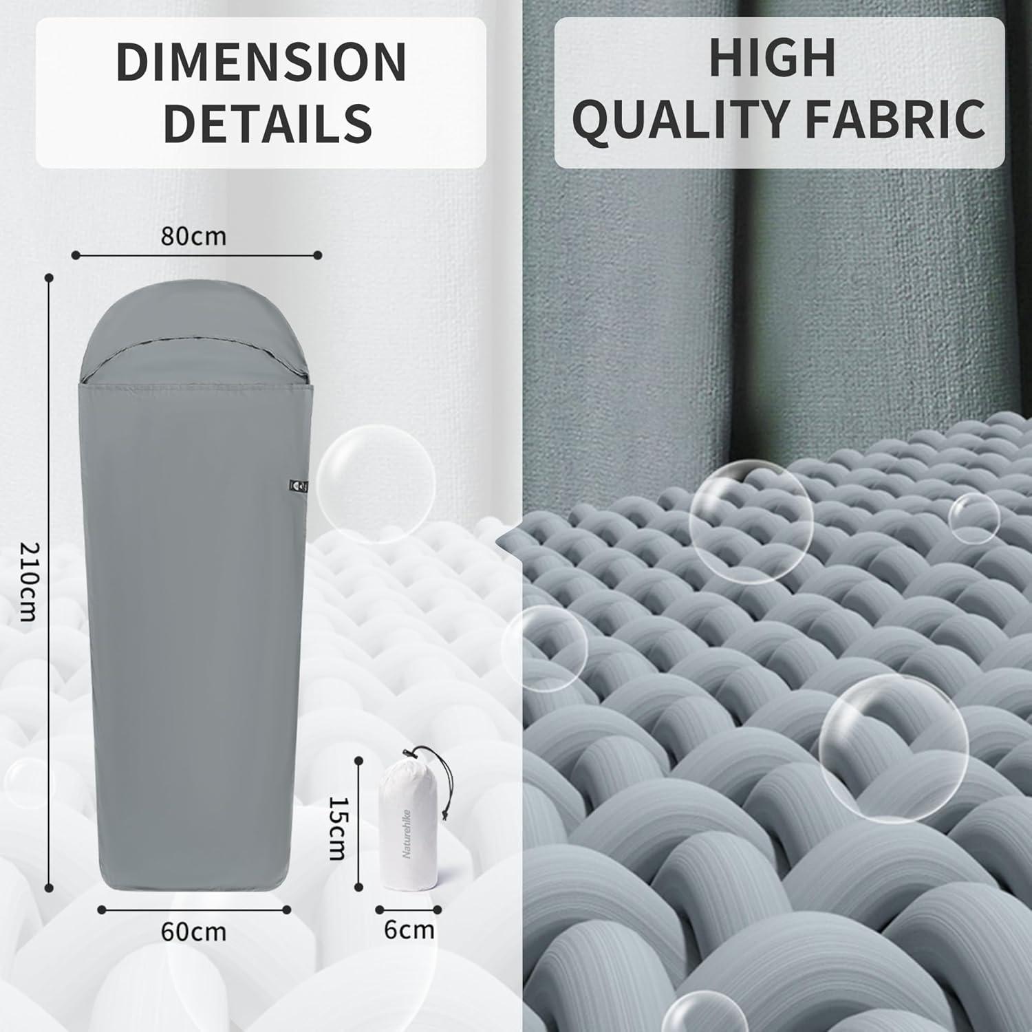 image:imageNaturehike 45oz Ultralight Washable Sleeping Bag Liner Lightweight Adult Sleep Sack amp Travel Sheets for Backpacking Hotel Camping Hostels ZY20Blue