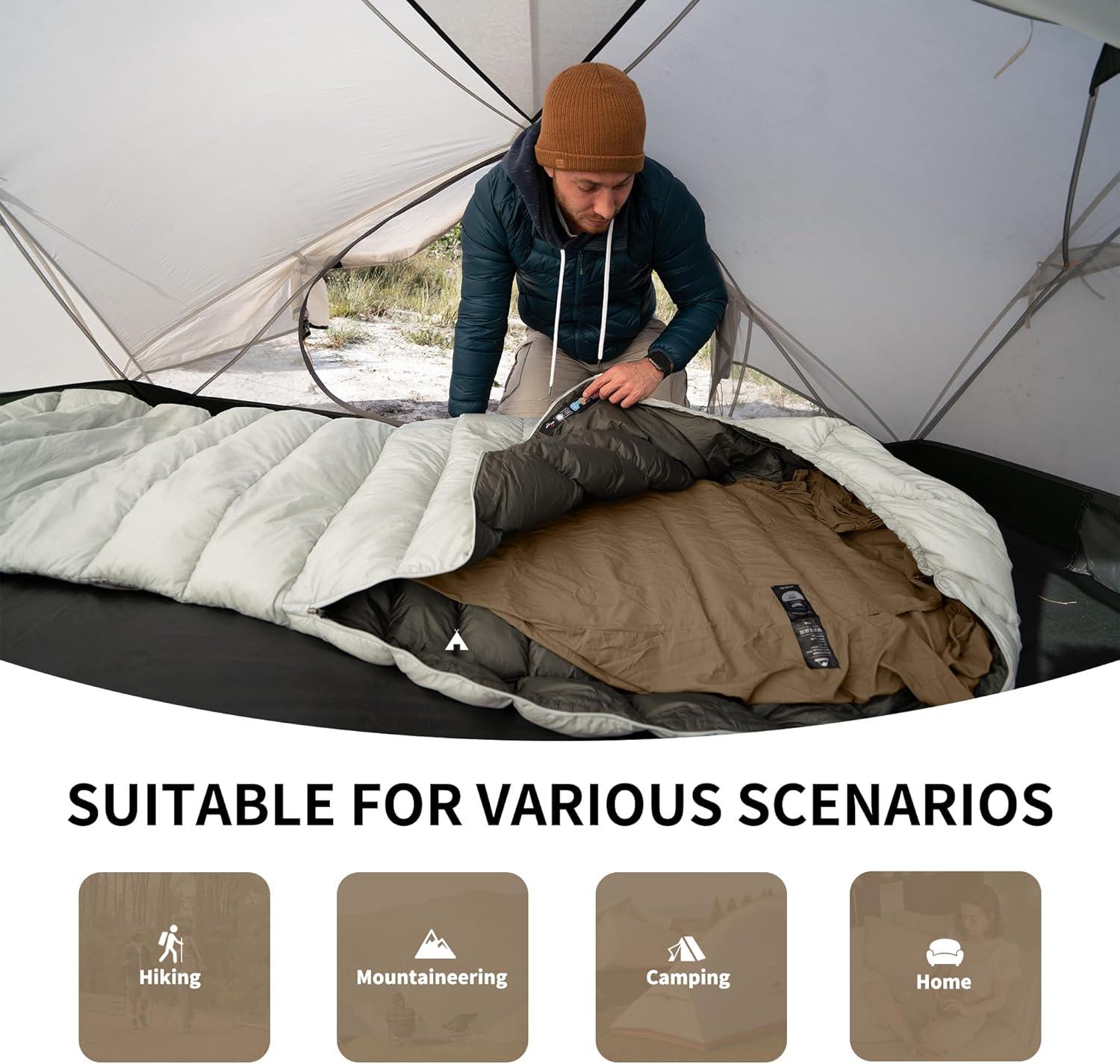 image:imageNaturehike 45oz Ultralight Washable Sleeping Bag Liner Lightweight Adult Sleep Sack amp Travel Sheets for Backpacking Hotel Camping Hostels ZY20Brown