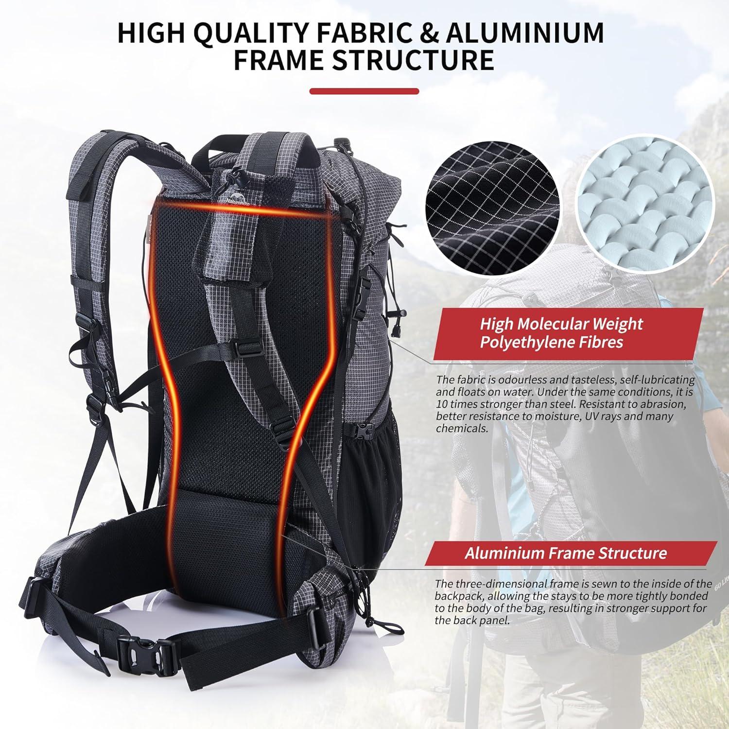 image:imageNaturehike 65L Internal Frame Hiking Backpack for Outdoor Camping Travel Backpacking Ultralight Backpack for Adults65l UpgradedBlack