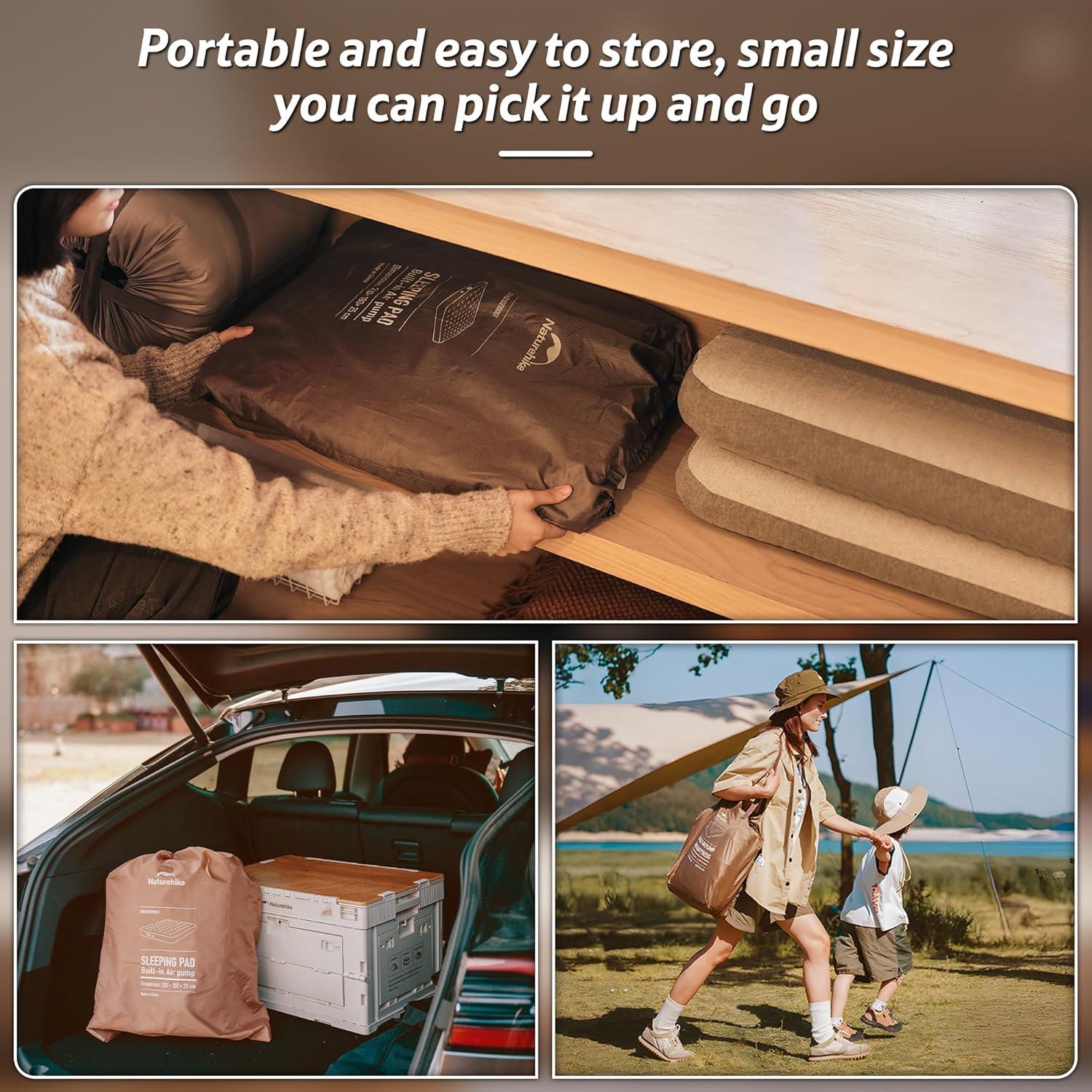 image:imageNaturehike Air Mattress Compact King with Built in Pump 15 Raise Blow Up Luxury Mattress 992 lbs Max Support Fast 2Mins Portable Colchone Inflable Mattress Cordless Air Bed for Home amp CampingQueen