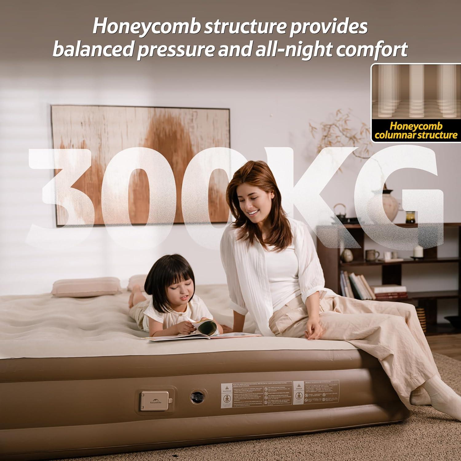 image:imageNaturehike Air Mattress Compact King with Built in Pump 15 Raise Blow Up Luxury Mattress 992 lbs Max Support Fast 2Mins Portable Colchone Inflable Mattress Cordless Air Bed for Home amp CampingQueen