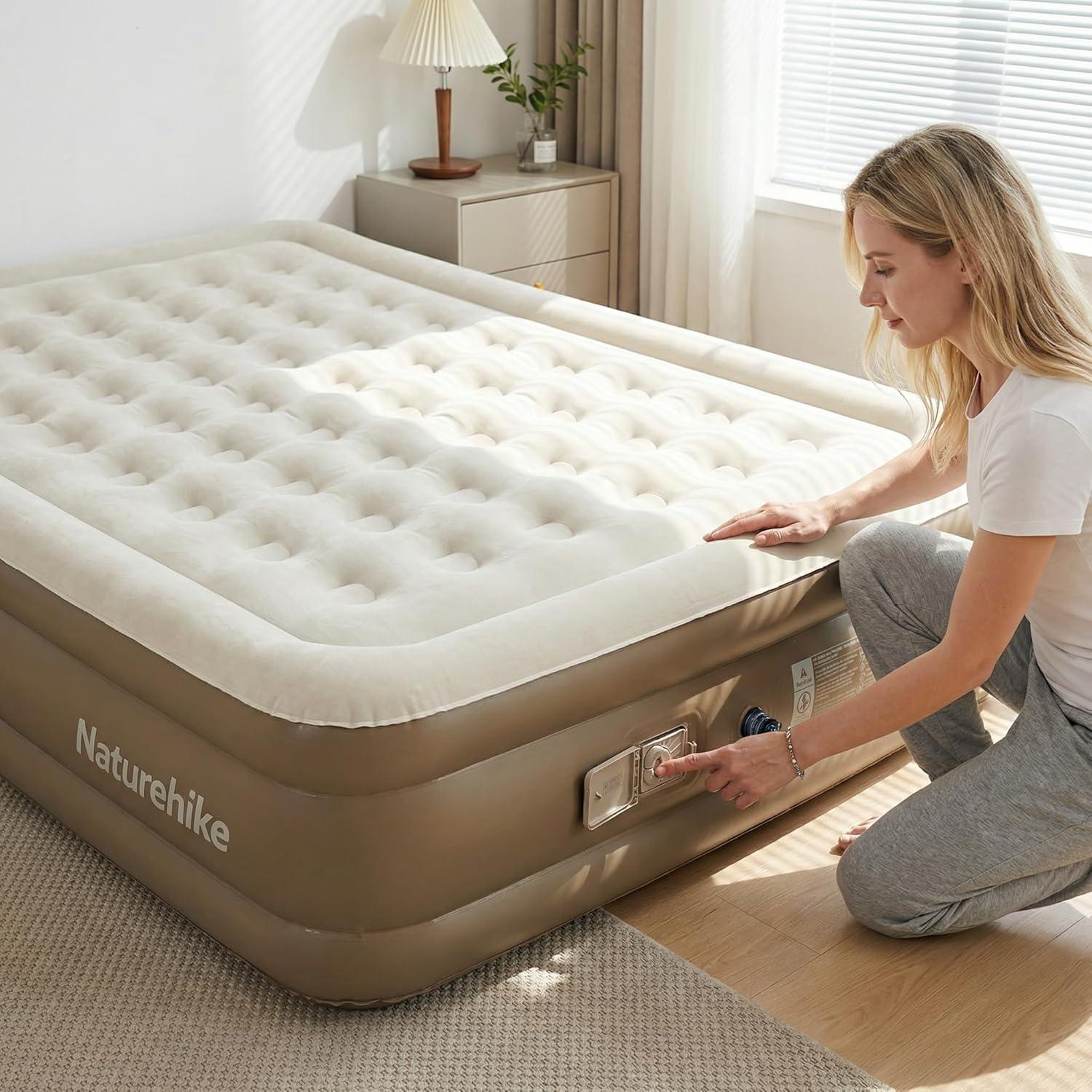 image:imageNaturehike Air Mattress Compact King with Built in Pump 15 Raise Blow Up Luxury Mattress 992 lbs Max Support Fast 2Mins Portable Colchone Inflable Mattress Cordless Air Bed for Home amp CampingQueen