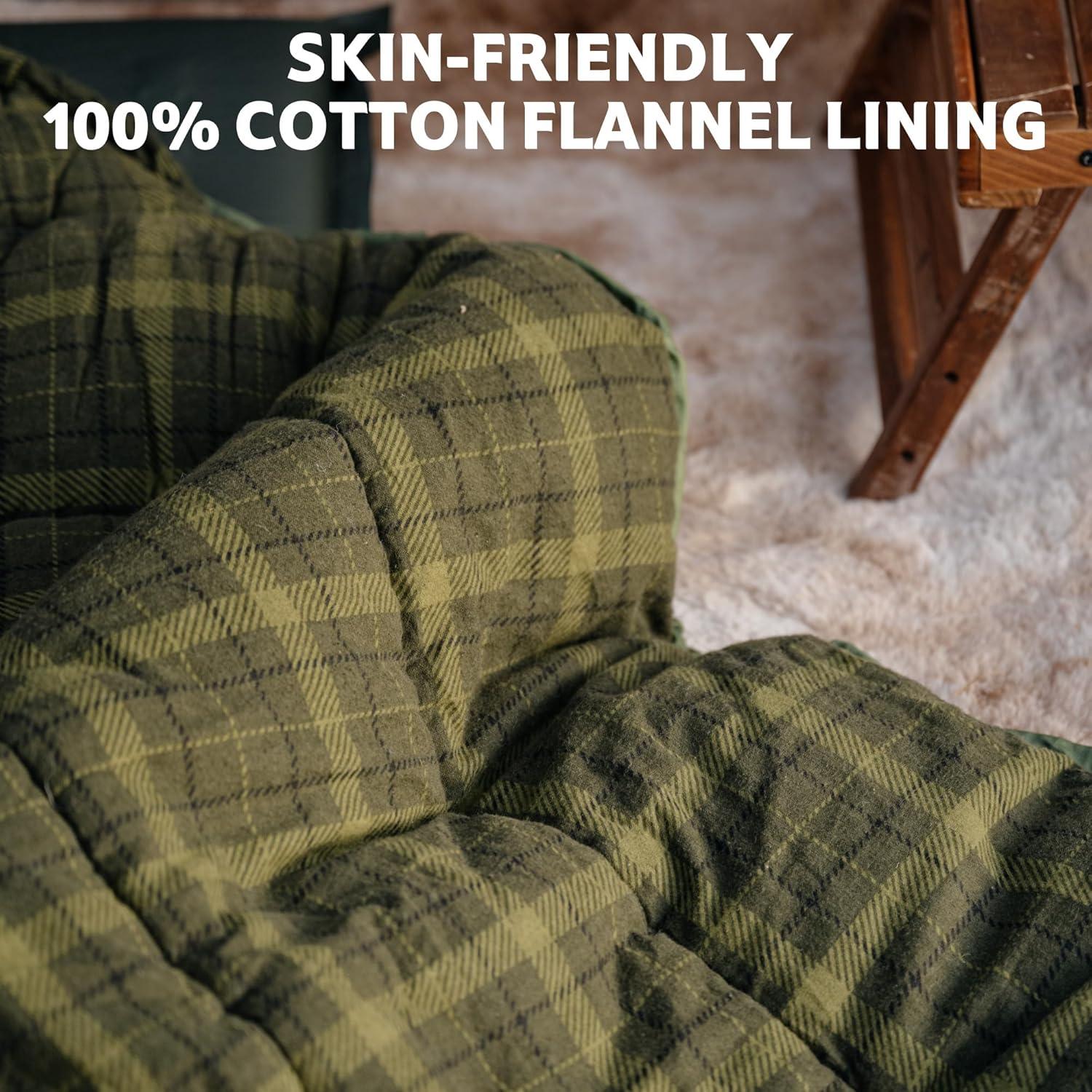 image:imageNaturehike Big amp Tall Flannel Sleeping Bag for Adults XXL Sleeping Bag for All Seasons Machine Washable Sleeping Bags for Camping Hiking Hunting Compression Sack IncludedGreenISO comfort 32