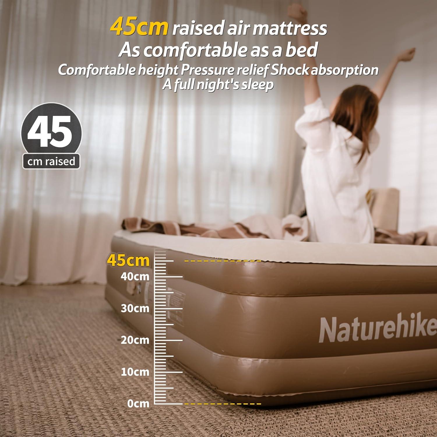 image:imageNaturehike California King Air Mattresses with Rechargeable Builtin Pump Inflatable Mattress Portable Blow up Mattress Air Bed for Home Camping Guest177in Compact King