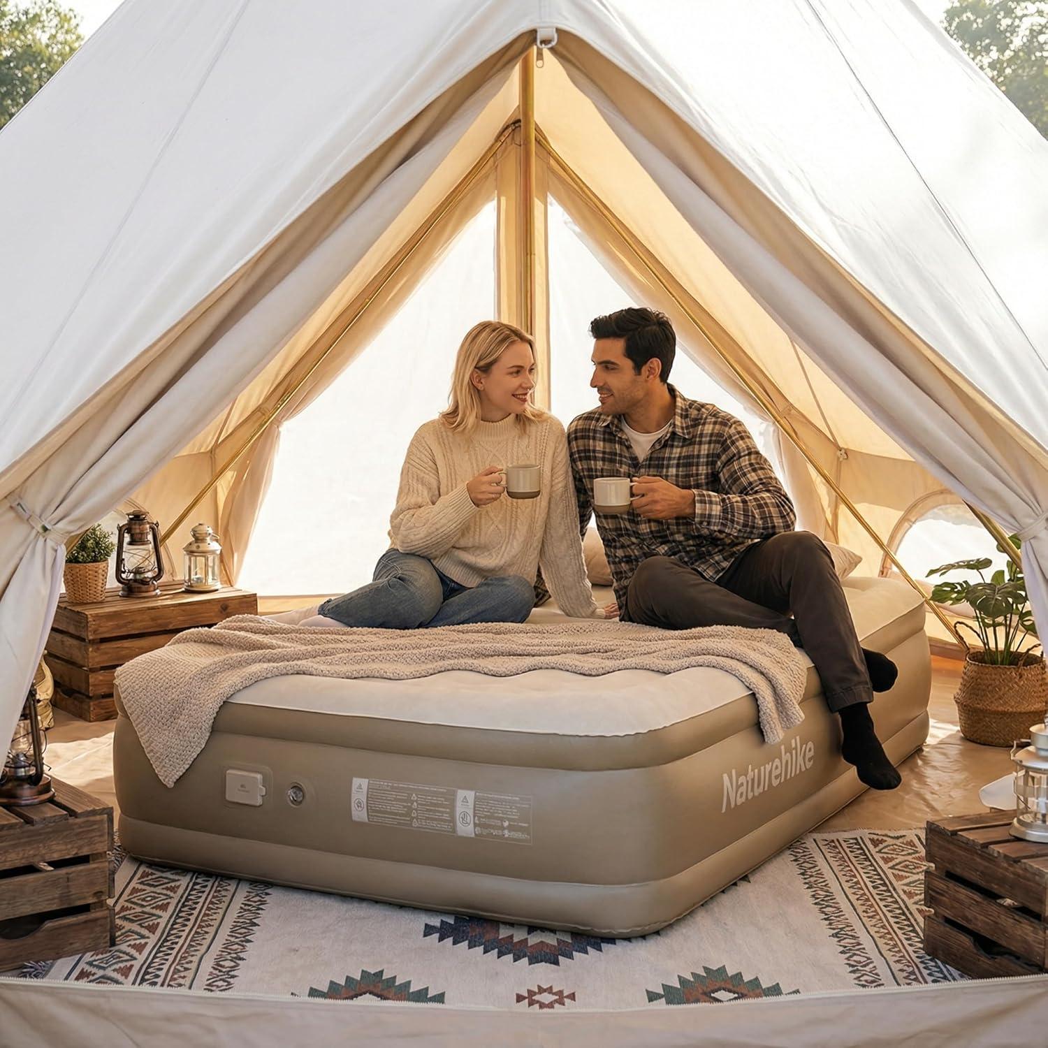 image:imageNaturehike California King Air Mattresses with Rechargeable Builtin Pump Inflatable Mattress Portable Blow up Mattress Air Bed for Home Camping Guest177in Queen