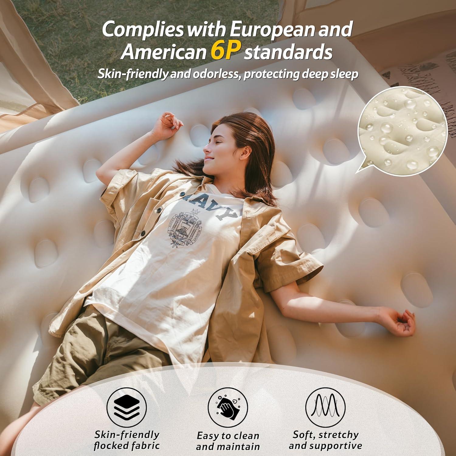 image:imageNaturehike California King Air Mattresses with Rechargeable Builtin Pump Inflatable Mattress Portable Blow up Mattress Air Bed for Home Camping Guest177in Queen