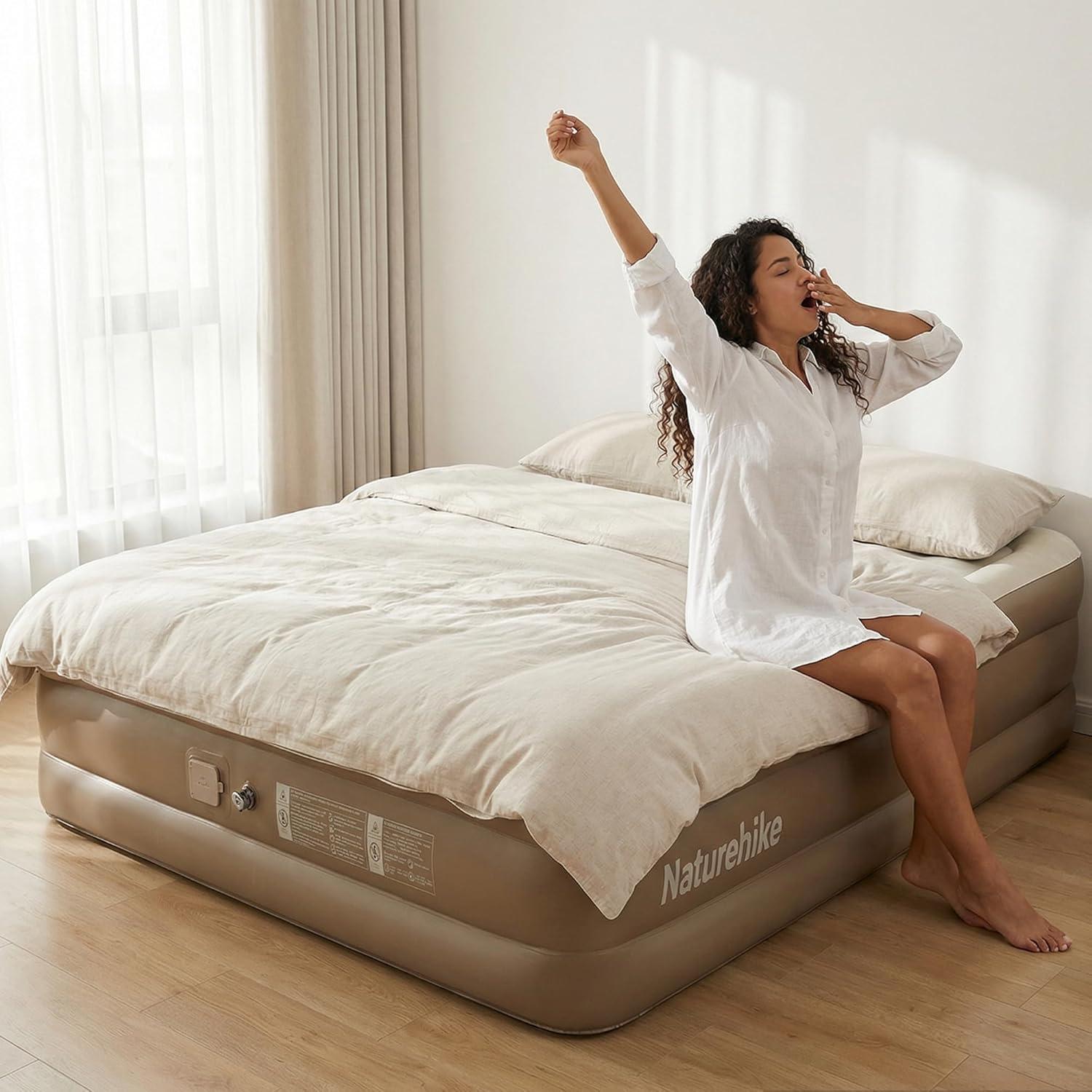 image:imageNaturehike California King Air Mattresses with Rechargeable Builtin Pump Inflatable Mattress Portable Blow up Mattress Air Bed for Home Camping Guest177in Compact King