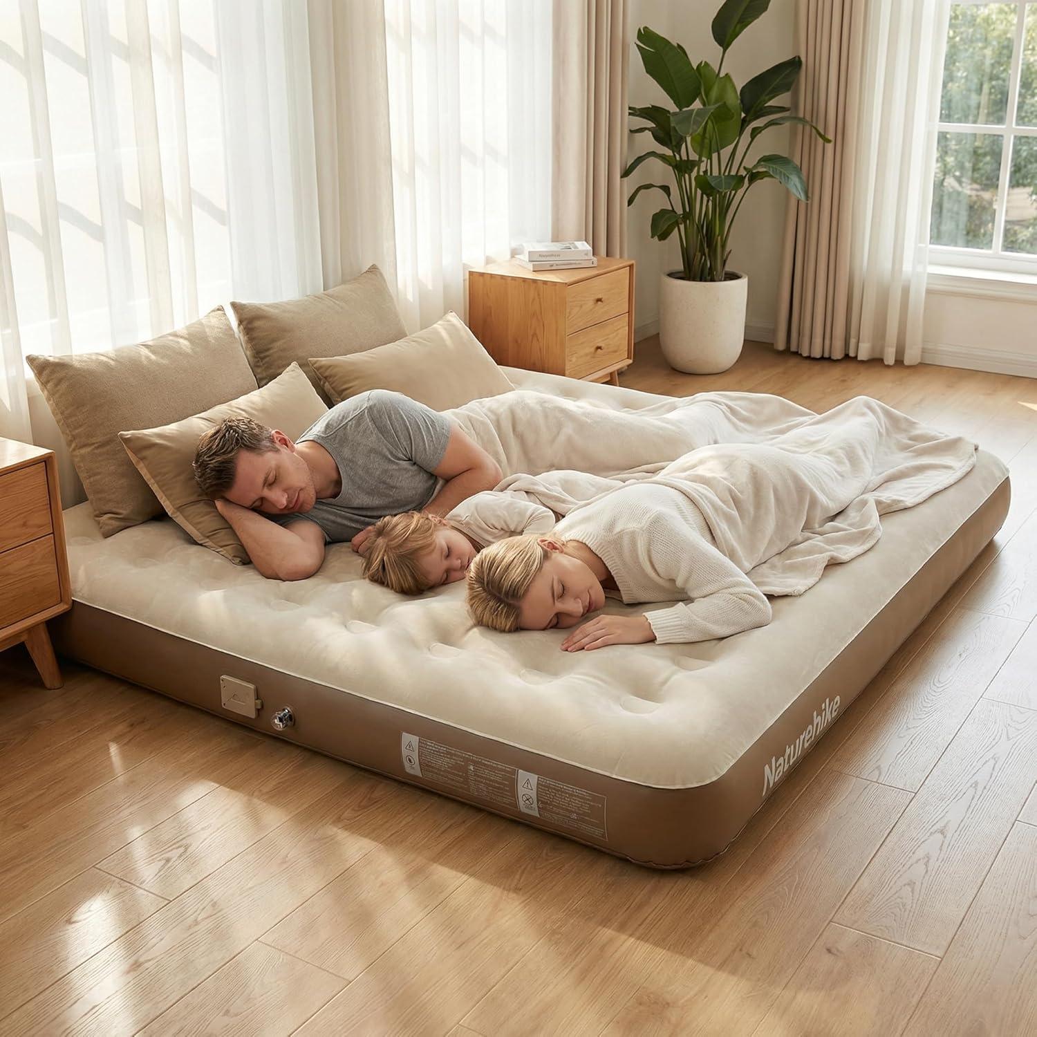 image:imageNaturehike California King Air Mattresses with Rechargeable Builtin Pump Inflatable Mattress Portable Blow up Mattress Air Bed for Home Camping GuestCalifornia King