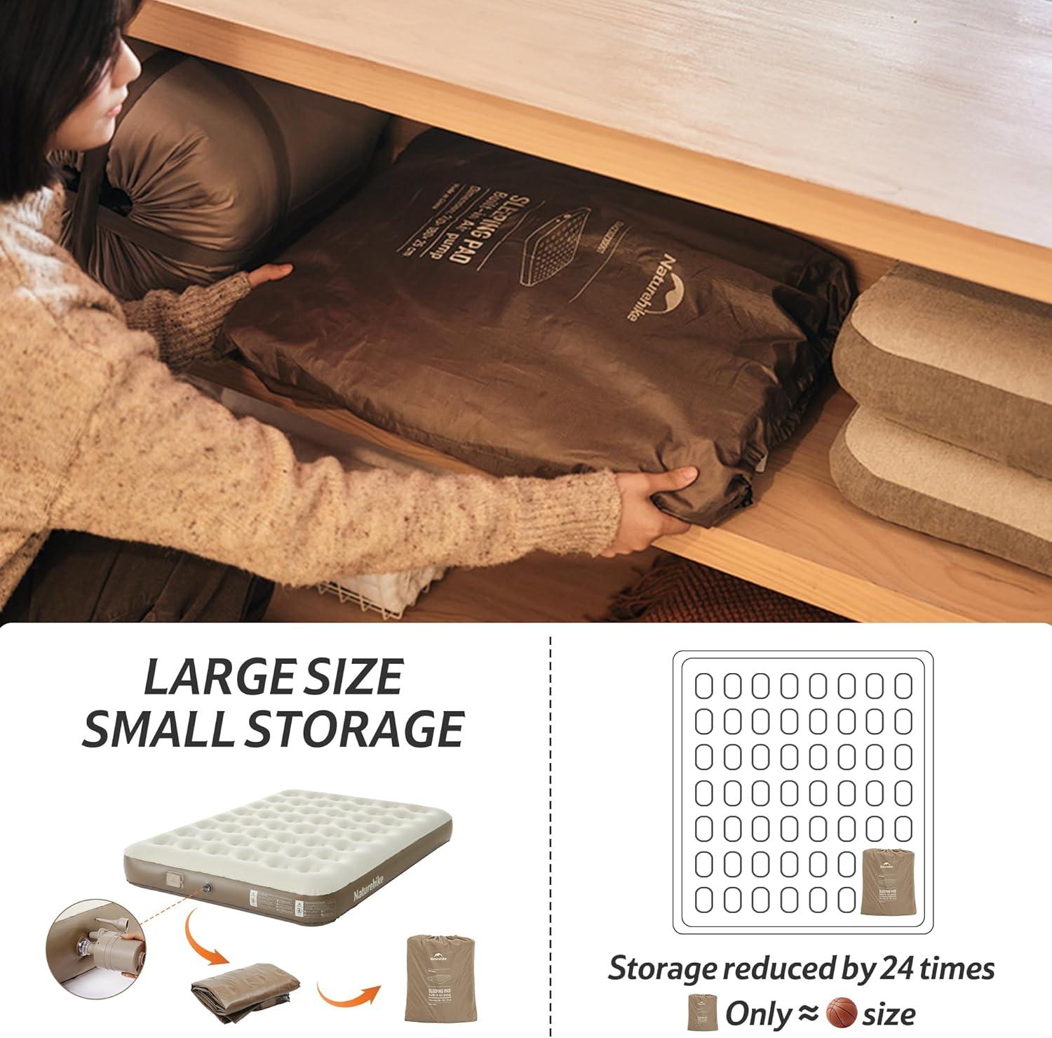 image:imageNaturehike California King Air Mattresses with Rechargeable Builtin Pump Inflatable Mattress Portable Blow up Mattress Air Bed for Home Camping GuestQueen