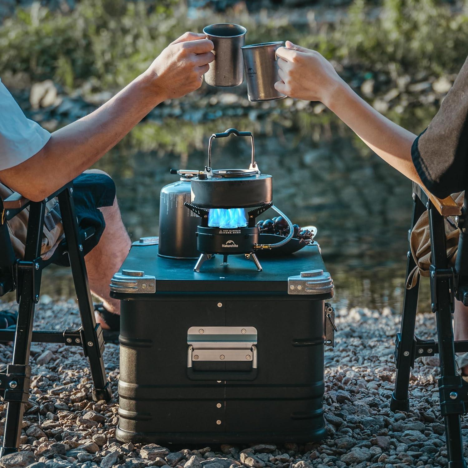 image:imageNaturehike Camping Gas Stove for IGT Table Portable Isobutane Stove with Storage Bag amp Foldable Brackets 3 Burners Camp Stove for Outdoor Car Camping Cooking Tailgating