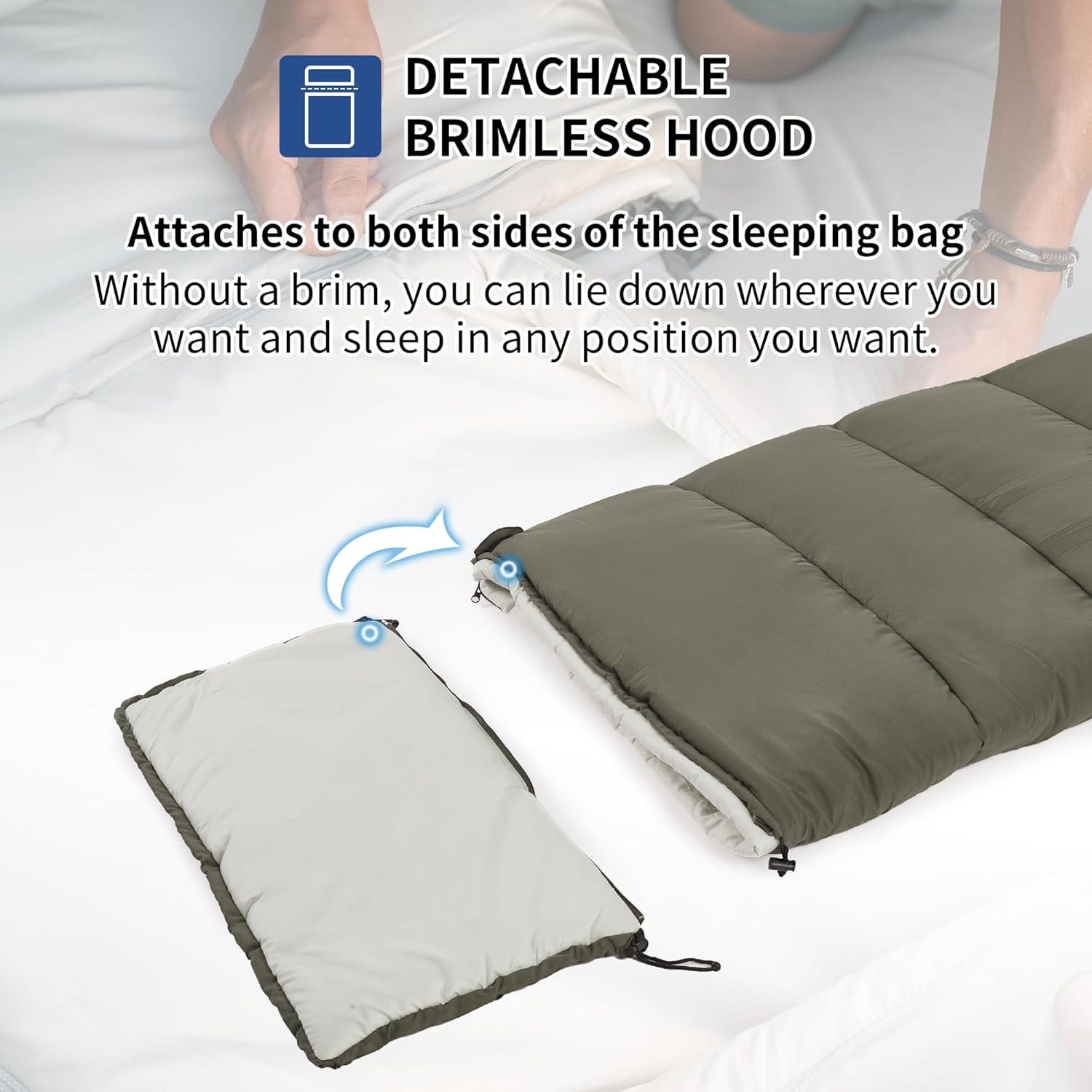 image:imageNaturehike Camping Sleeping Bag Spliceable Double Sleeping Bag for AdultsampKids ColdampWarm Weather Lightweight Waterproof Sleep Bag LD350 Black