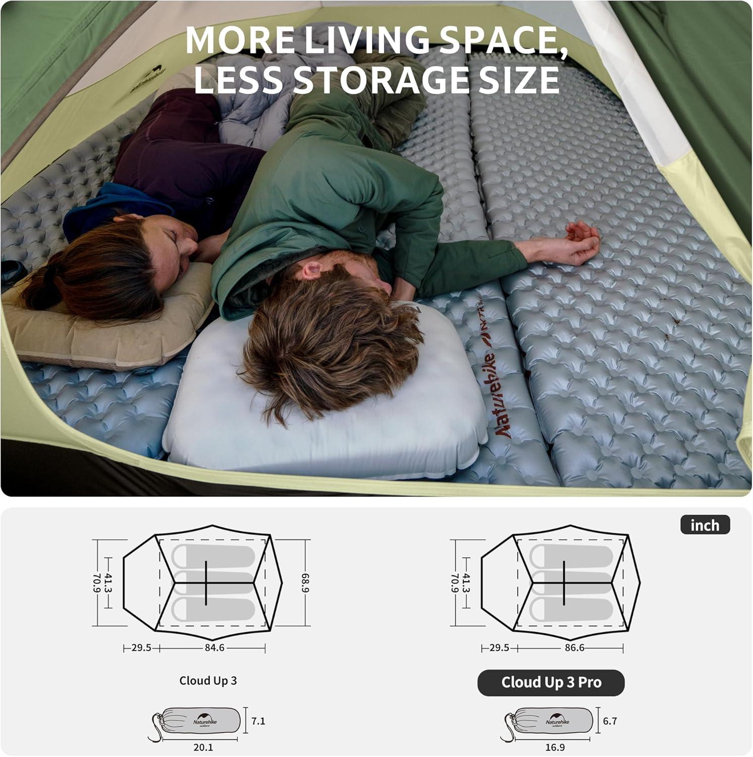 image:imageNaturehike Cloud Up Backpacking Tent with Footprint 3 Season Free Standing Lightweight Camping Tent with Footprint Free Standing Dome Camping Hiking WaterproofForest Green