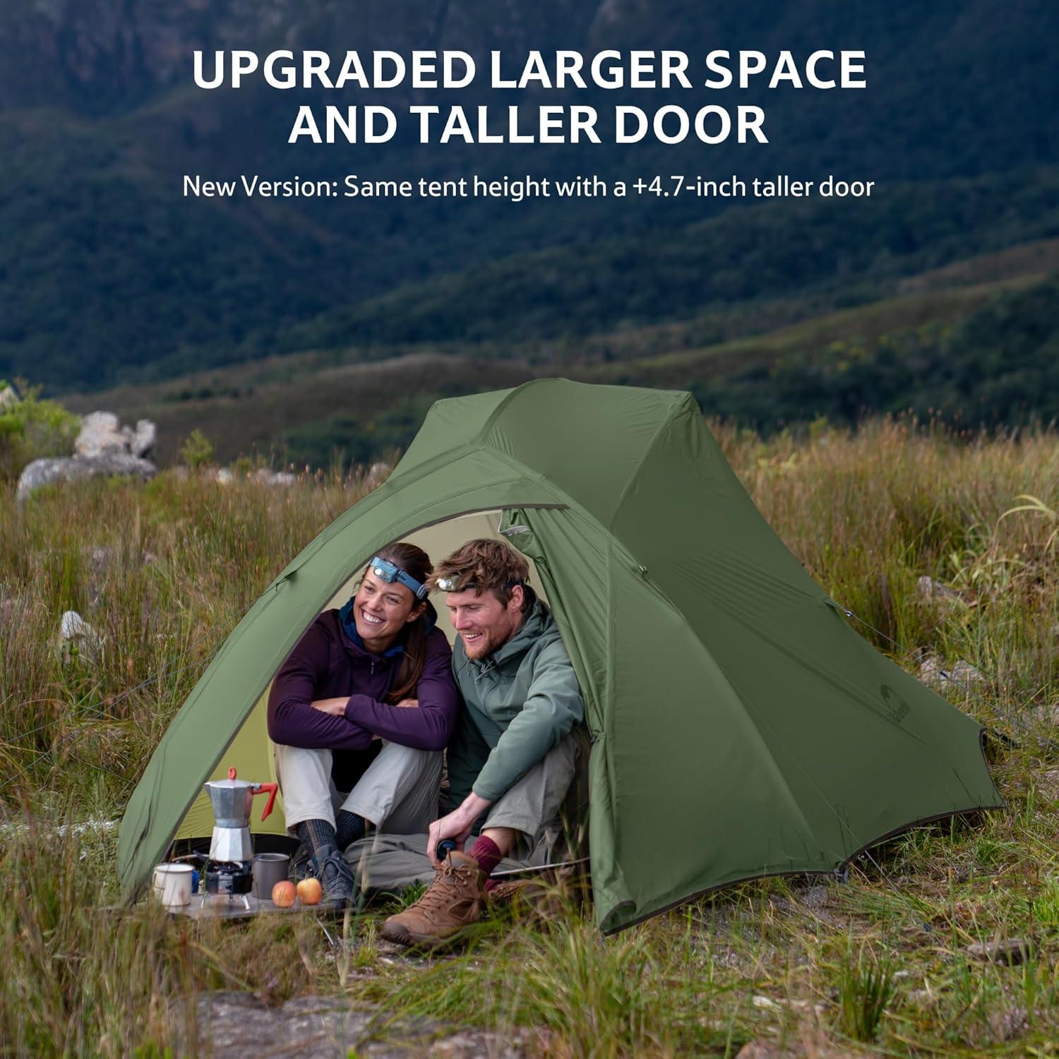 image:imageNaturehike Cloud Up Backpacking Tent with Footprint 3 Season Free Standing Lightweight Camping Tent with Footprint Free Standing Dome Camping Hiking WaterproofForest Green