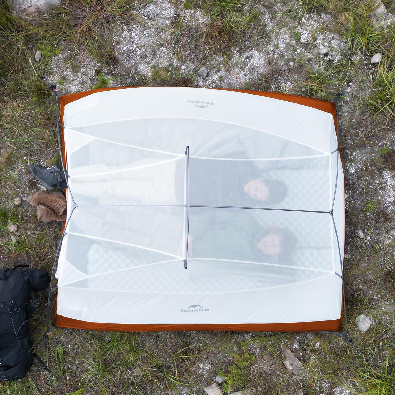 image:imageNaturehike Cloud Up Backpacking Tent with Footprint 3 Season Free Standing Lightweight Camping Tent with Footprint Free Standing Dome Camping Hiking WaterproofOrange