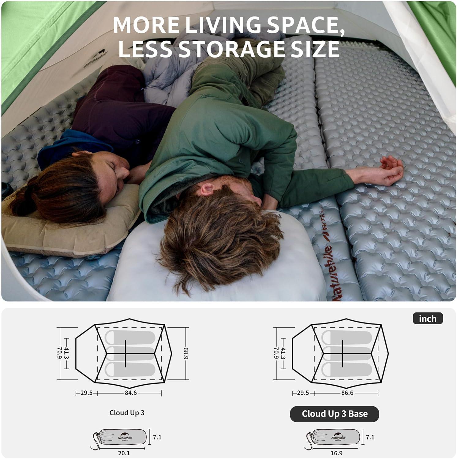 image:imageNaturehike Cloud Up Backpacking Tent with Footprint 3 Season Free Standing Lightweight Camping Tent with Footprint Free Standing Dome Camping Hiking WaterproofGreen