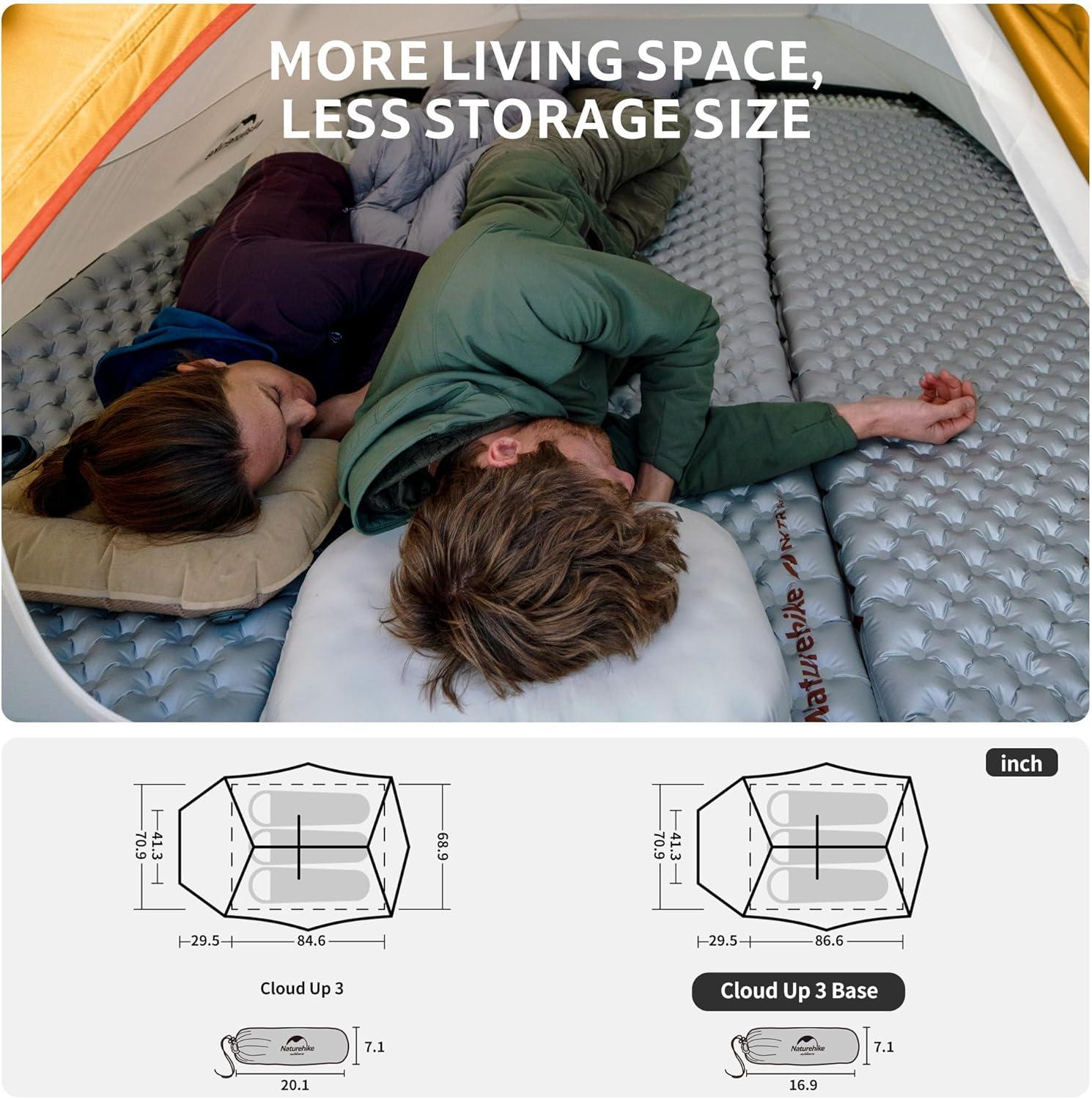 image:imageNaturehike Cloud Up Backpacking Tent with Footprint 3 Season Free Standing Lightweight Camping Tent with Footprint Free Standing Dome Camping Hiking WaterproofOrange