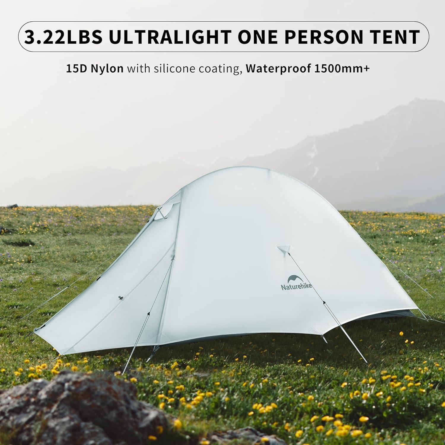 image:imageNaturehike Cloud Up Tent Lightweight Backpacking Tents Waterproof Ultralight Tent for Camping Hiking BackpackingLight Gray