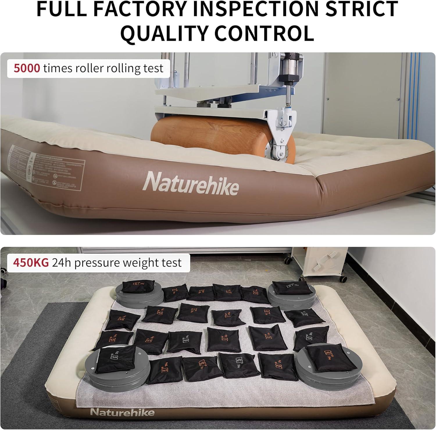 image:imageNaturehike Compact King Size Air Mattress with Builtin USB Rechargeable Pump 992 lbs Max Support Inflatable Mattresses Blow up Mattress Air Bed for Home Camping Guests TravelBrown