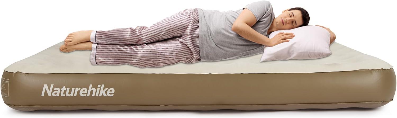 image:imageNaturehike Compact King Size Air Mattress with Builtin USB Rechargeable Pump 992 lbs Max Support Inflatable Mattresses Blow up Mattress Air Bed for Home Camping Guests TravelBrown
