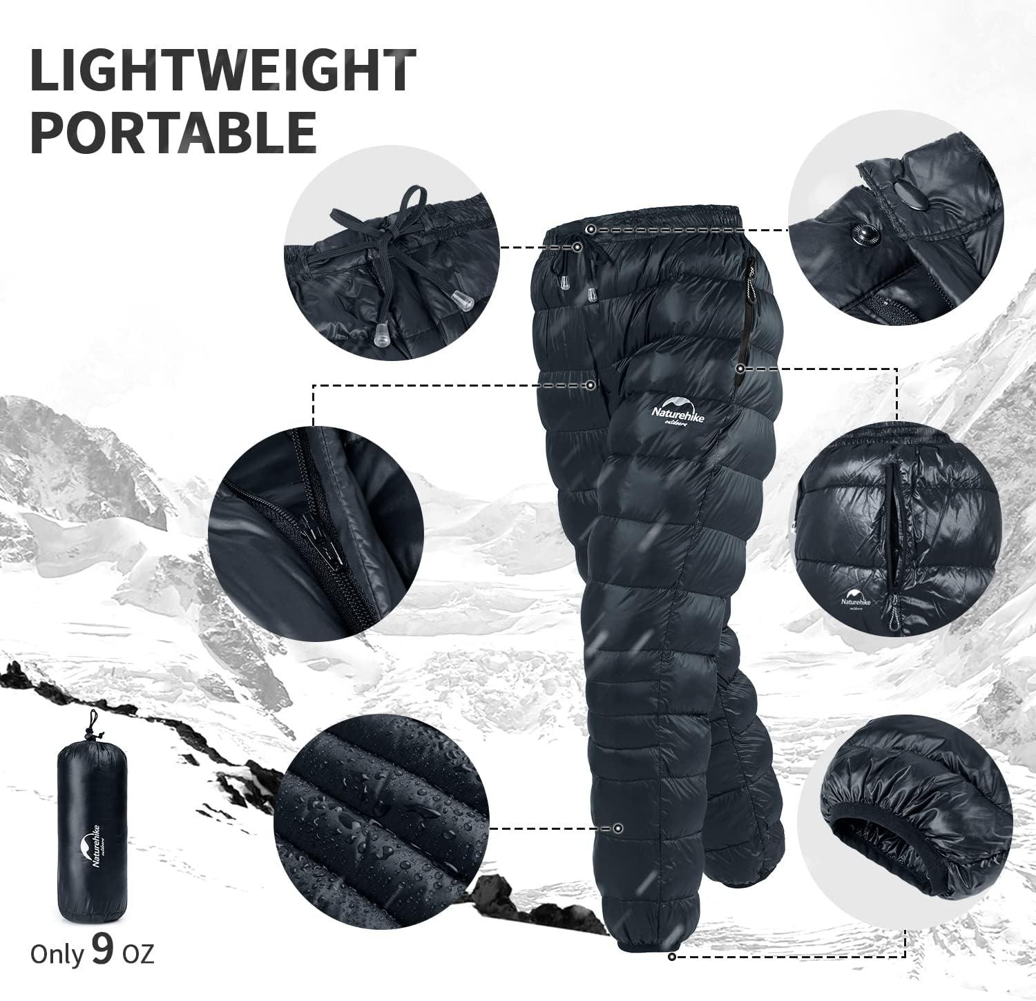 image:imageNaturehike Down PantsMens Womens Puffy PantsWinter Warm Outdoor Men Women Ski Snow PantsCamping Hiking PantsBlack With Pocket S