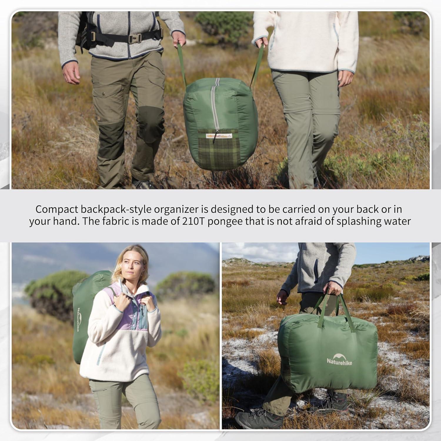 image:imageNaturehike Flannel Sleeping Bag for Adults with Pillows Doublewide Two Person Sleeping Bag for Couples amp Whole Family All Seasons for Camping Hunting amp BeddingDrill GreenISO 30