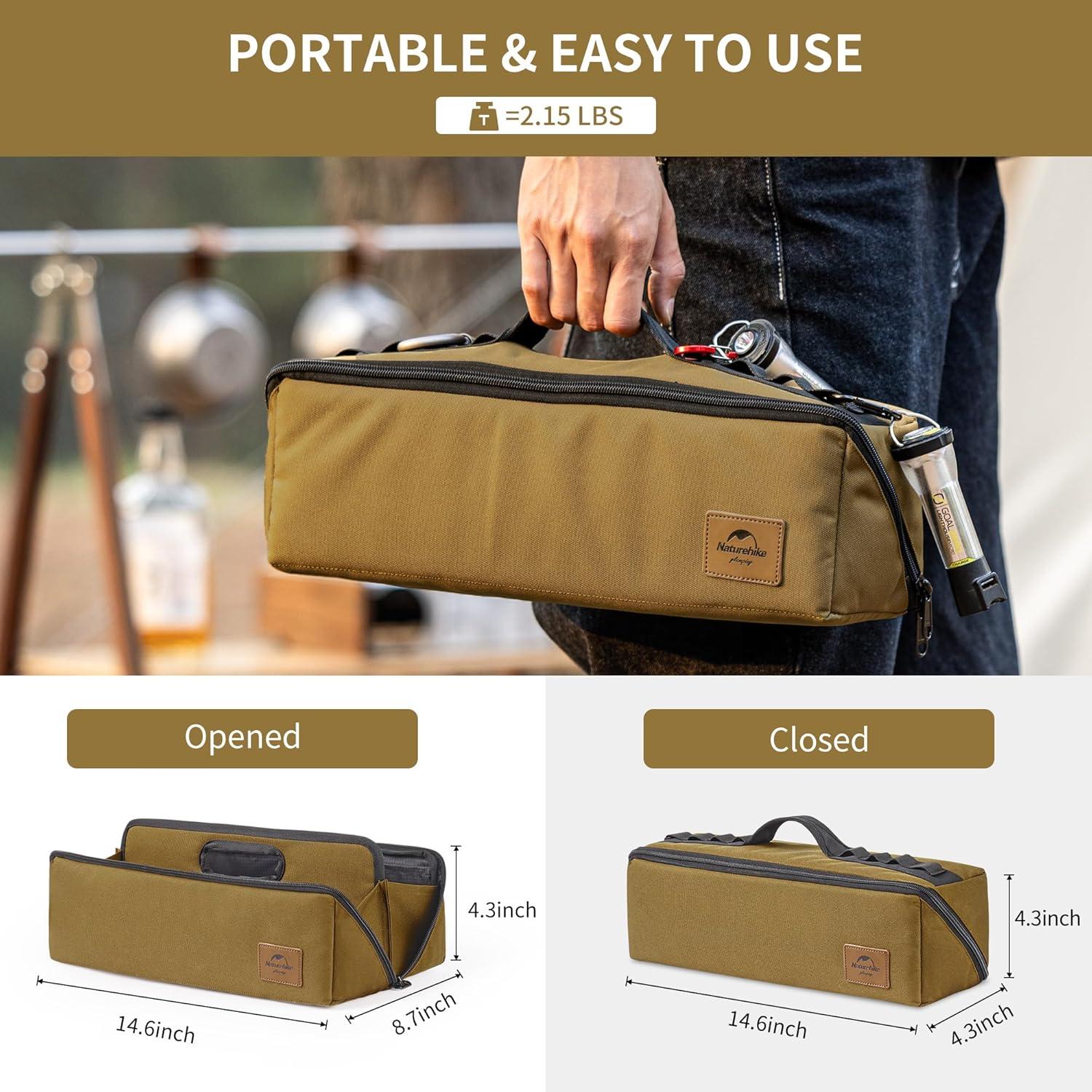 image:imageNaturehike Folding Tool Bag Multifunctional Tool Storage Bag Zippered Duffel Bag Water Repellent Tool OriganizerAutumn Brown
