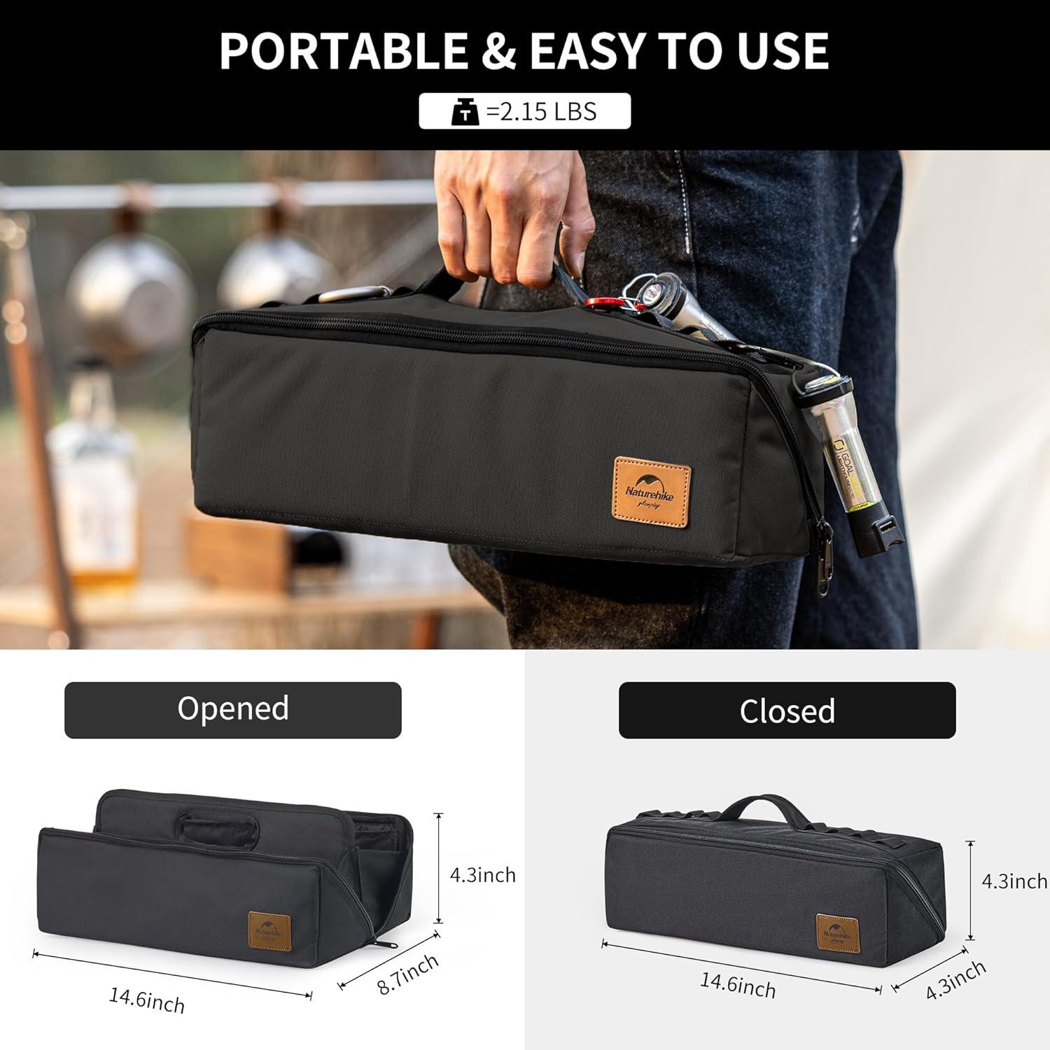 image:imageNaturehike Folding Tool Bag Multifunctional Tool Storage Bag Zippered Duffel Bag Water Repellent Tool OriganizerNight Black