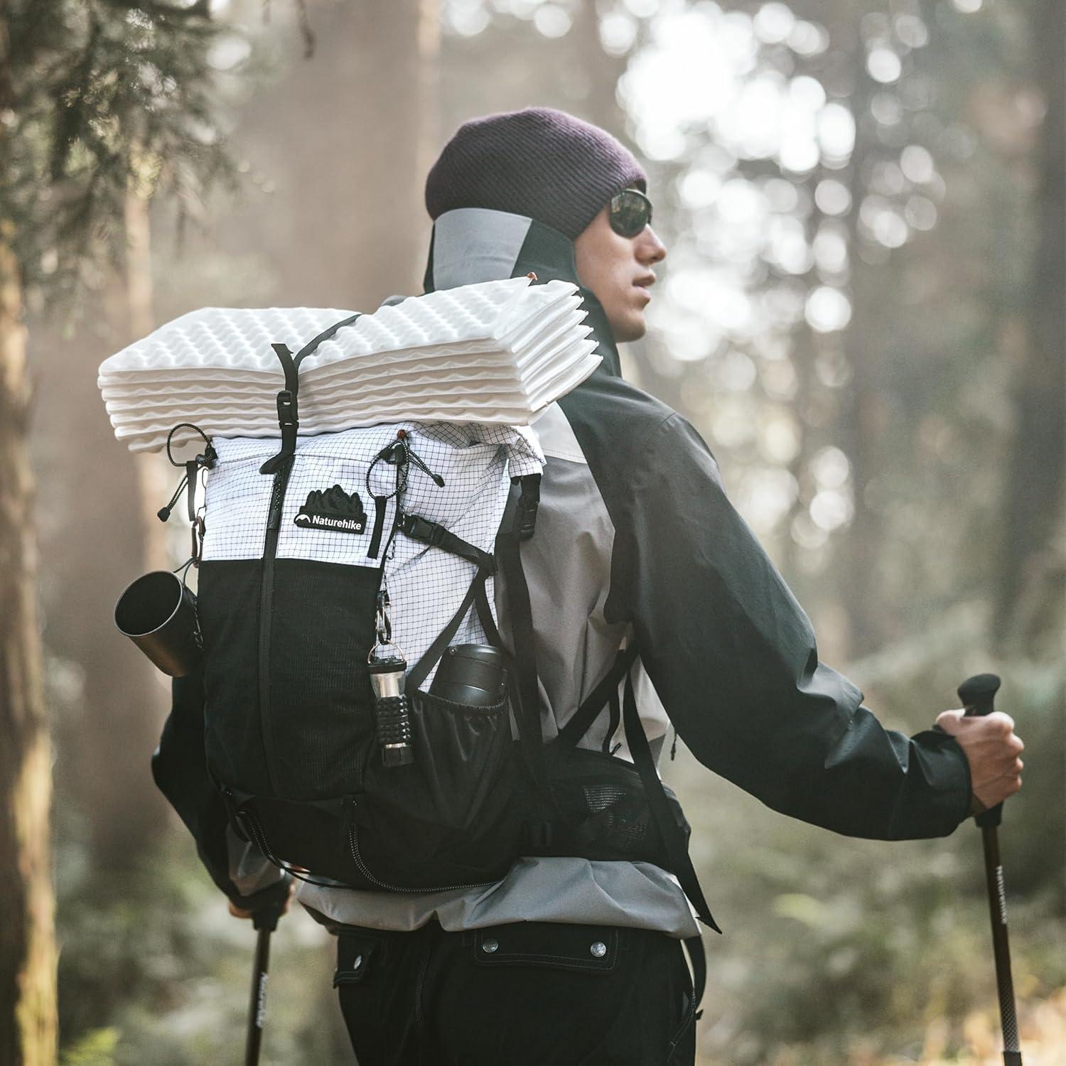 image:imageNaturehike Hiking Backpack 305L Travel Backpack with Macromolecule Fabric Hiking Daypack with AIR Backpack System for Women MenWhite