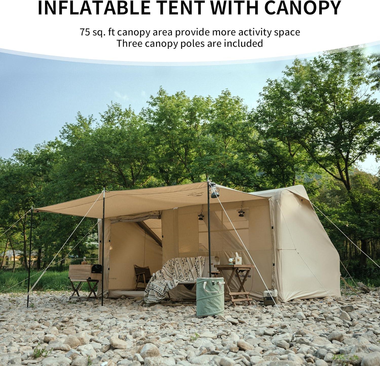 image:imageNaturehike Inflatable Hot Tent with Stove Jack Easy Set up 48 Person Camping Tents 4 Season Inflatable Tents for Camping Windproof Cold Weather Winter Tent