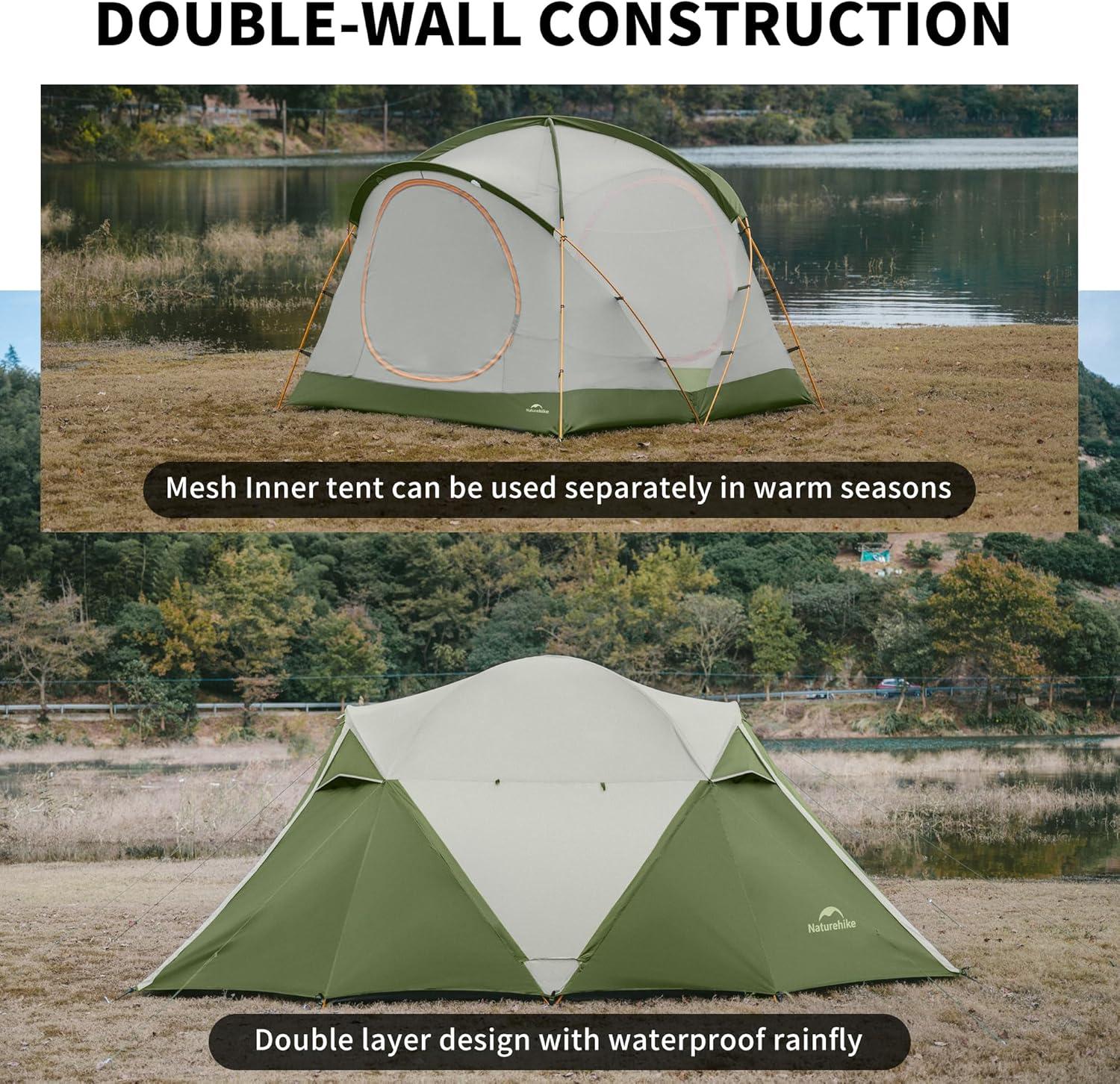 image:imageNaturehike KOTA Camping Tent Double Layer Waterproof Tents for Camping Large and Tall Family Tent with Vestibules Porch4 Person