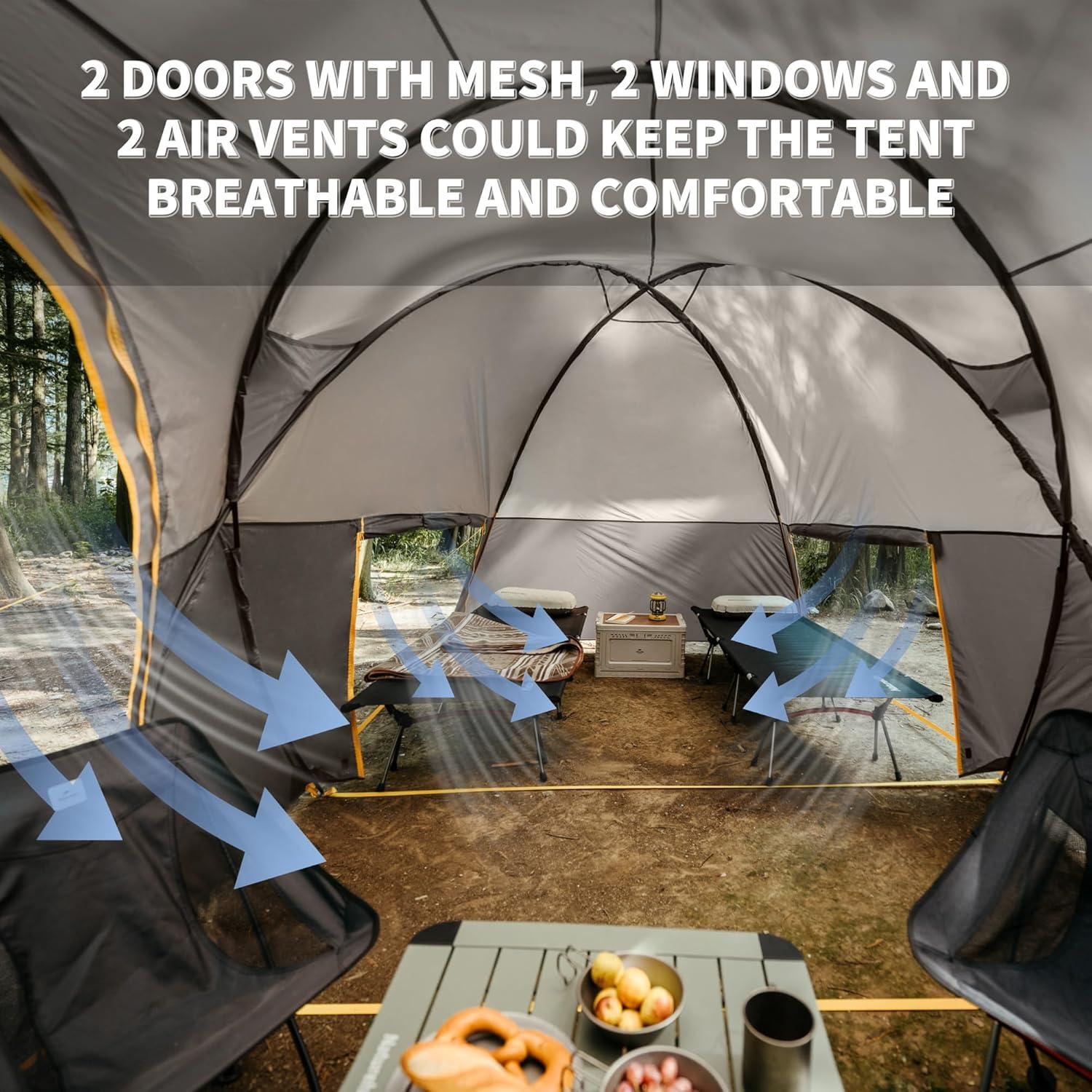 image:imageNaturehike KOTA Camping Tent Double Layer Waterproof Tents for Camping Large and Tall Family Tent with Vestibules Porch6 Person