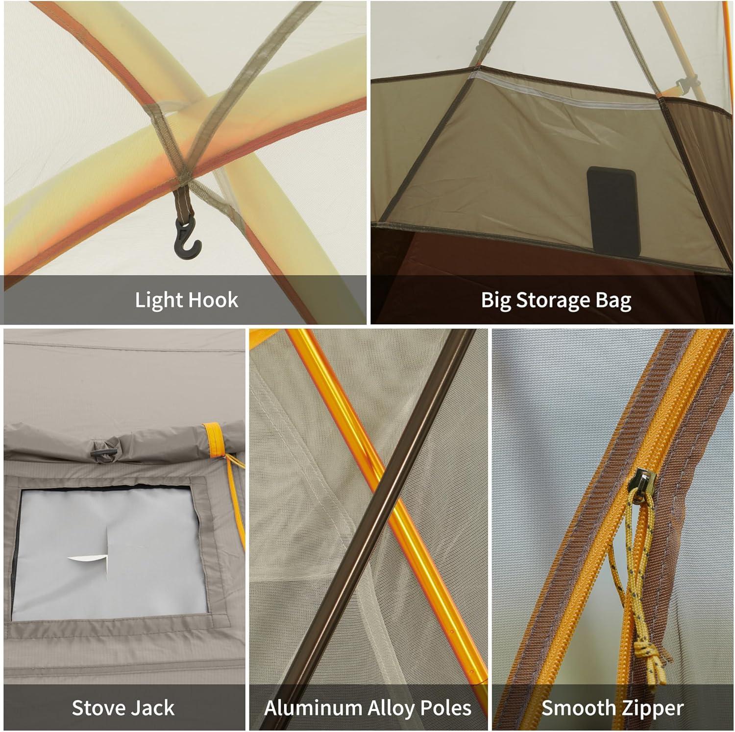 image:imageNaturehike KOTA Camping Tent Double Layer Waterproof Tents for Camping Large and Tall Family Tent with Vestibules Porch6 Person