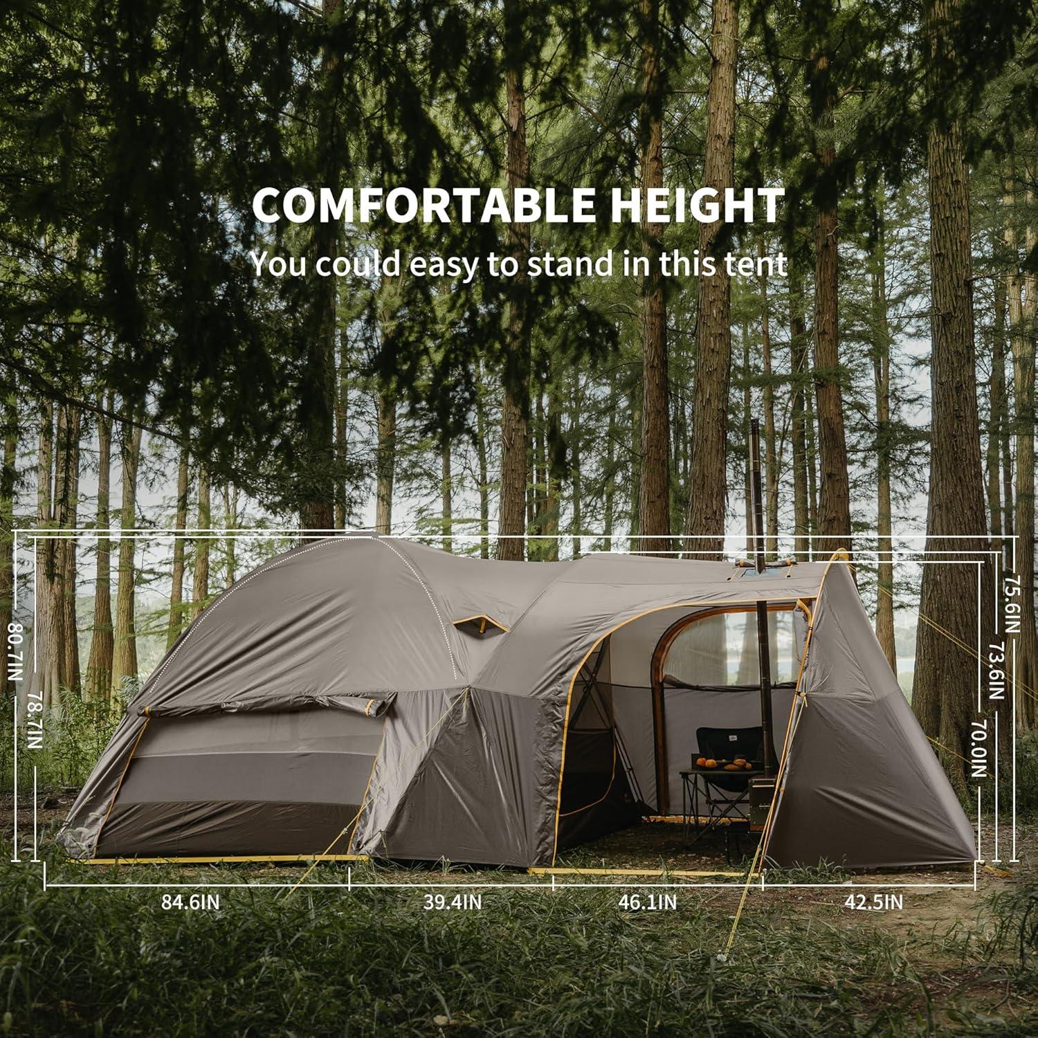 image:imageNaturehike KOTA Camping Tent Double Layer Waterproof Tents for Camping Large and Tall Family Tent with Vestibules Porch6 Person