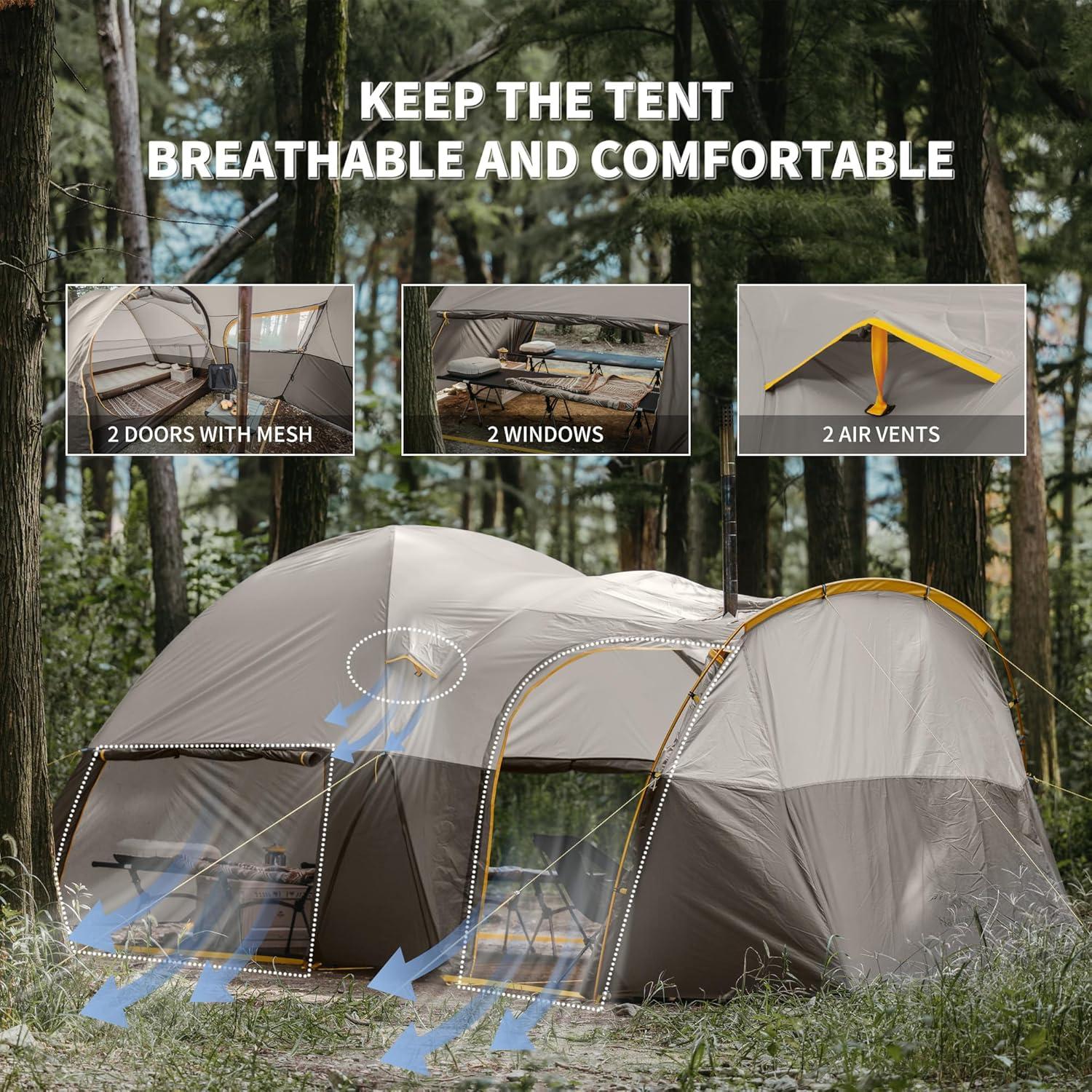 image:imageNaturehike KOTA Camping Tent Double Layer Waterproof Tents for Camping Large and Tall Family Tent with Vestibules Porch6 Person