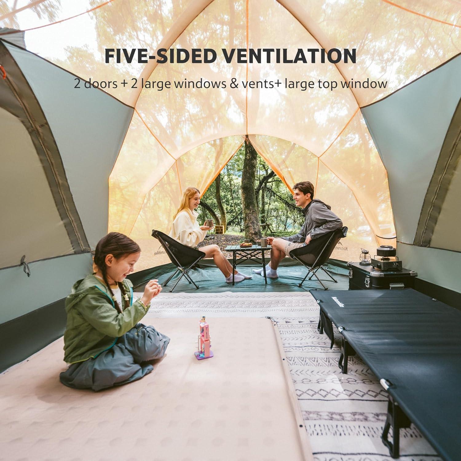 image:imageNaturehike KOTA Camping Tent Double Layer Waterproof Tents for Camping Large and Tall Family Tent with Vestibules Porch8 Person