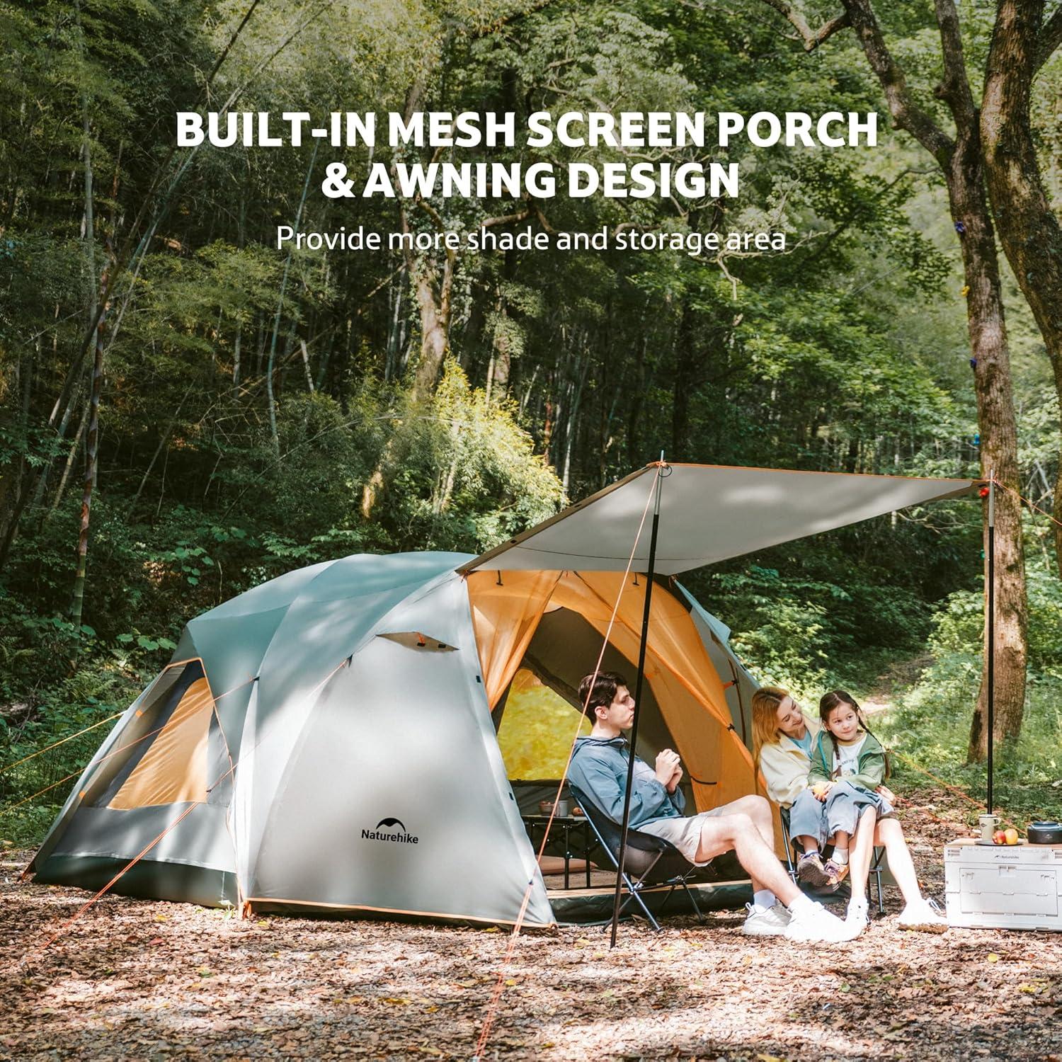 image:imageNaturehike KOTA Camping Tent Double Layer Waterproof Tents for Camping Large and Tall Family Tent with Vestibules Porch8 Person