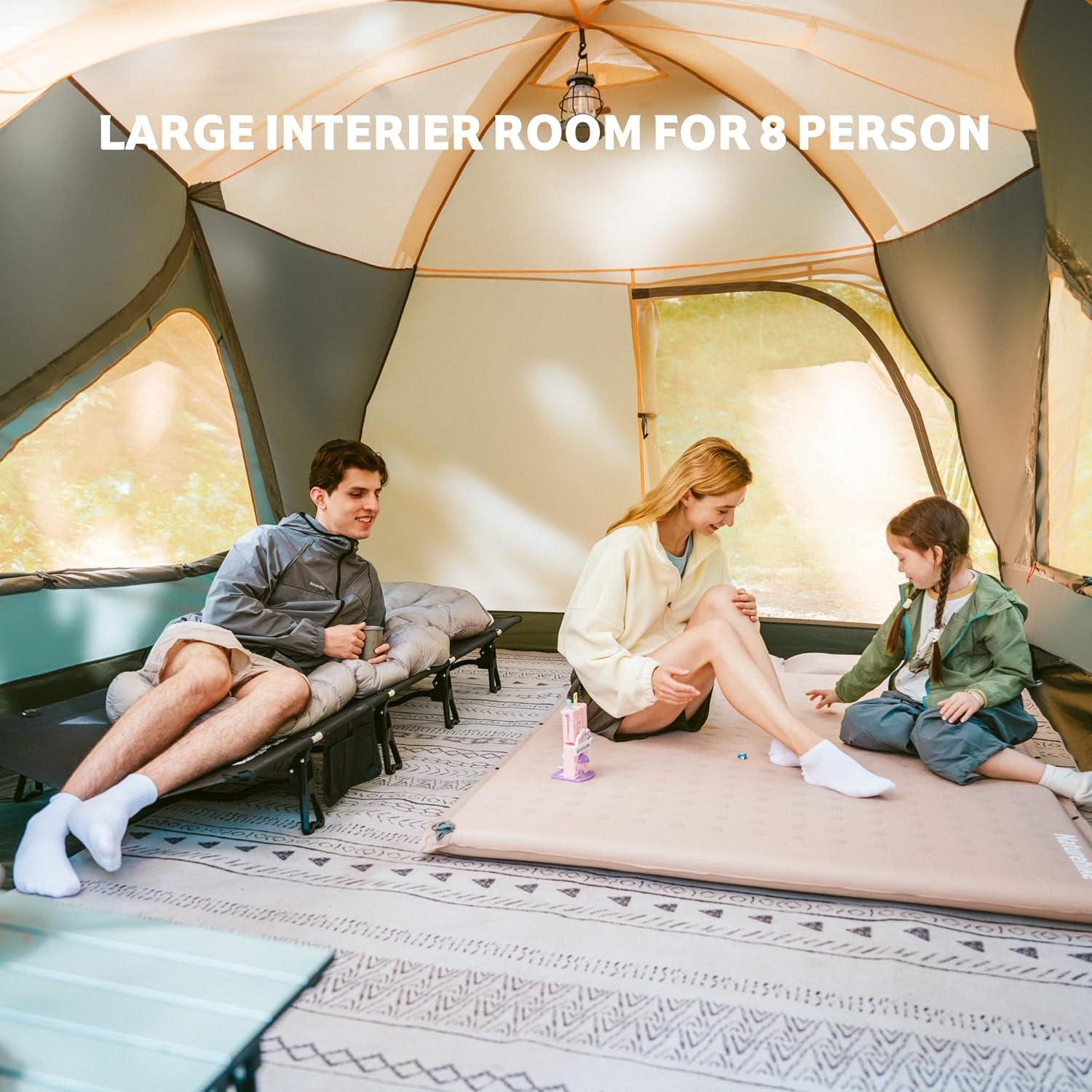 image:imageNaturehike KOTA Camping Tent Double Layer Waterproof Tents for Camping Large and Tall Family Tent with Vestibules Porch8 Person