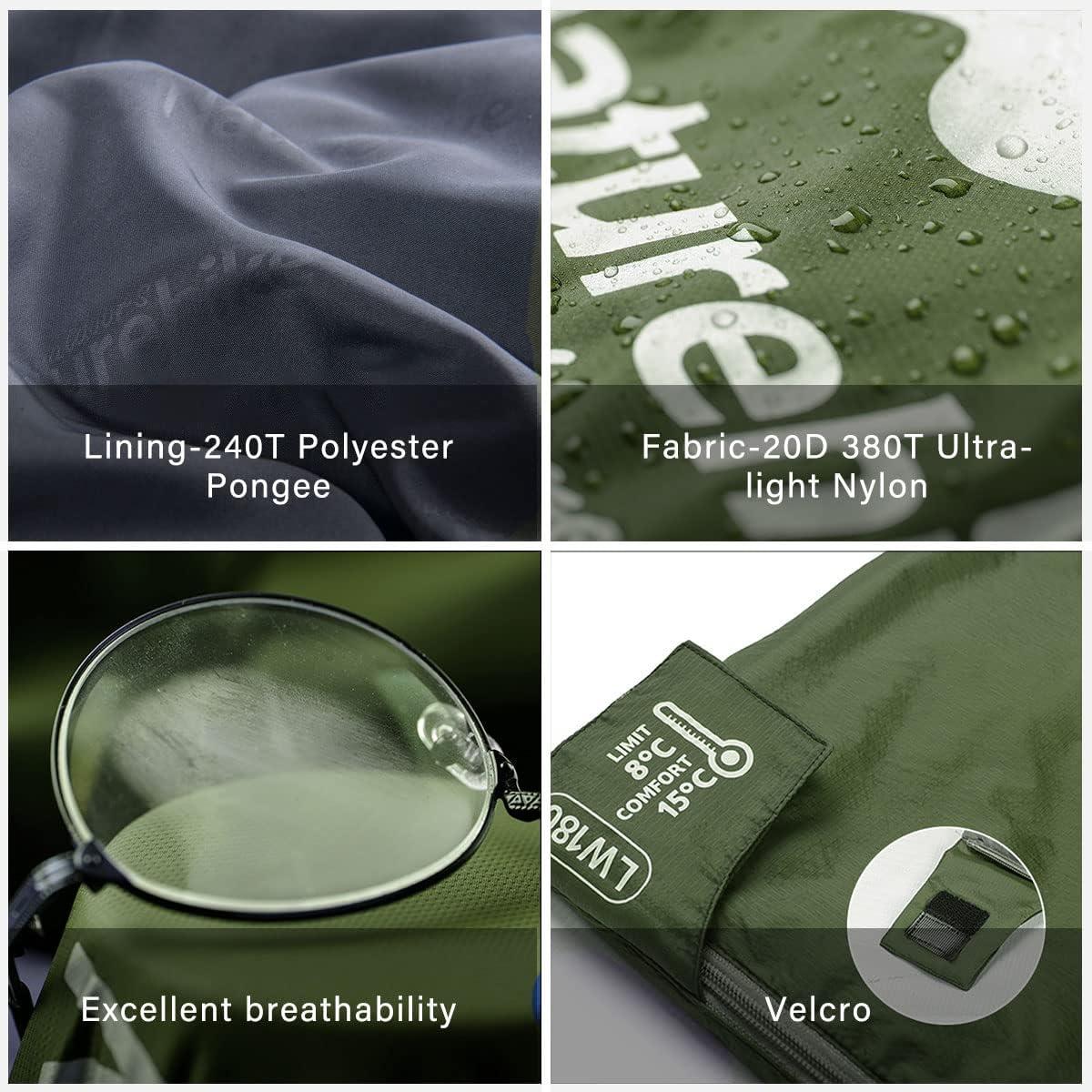 image:imageNaturehike Lightweight Compact Sleeping Bag 5932 Envelope Ultralight Backpacking Sleeping Bag Portable Waterproof with Compression Sack for ColdampWarm Camping Traveling HikingNavy Green